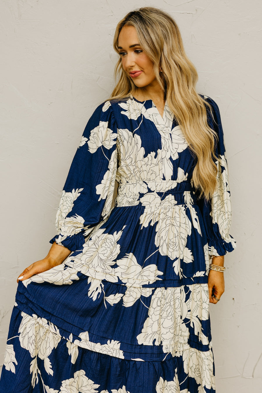 The Alena Floral Tiered Midi Dress