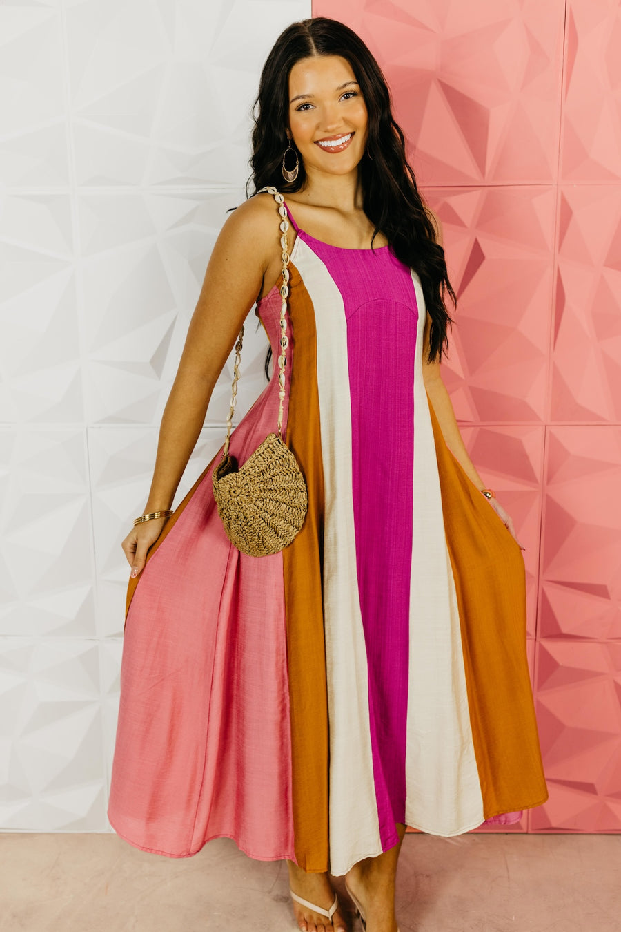The Braxton Color Block Midi Dress