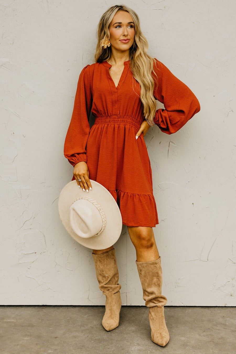 The Irene Elastic Waist Mini Dress