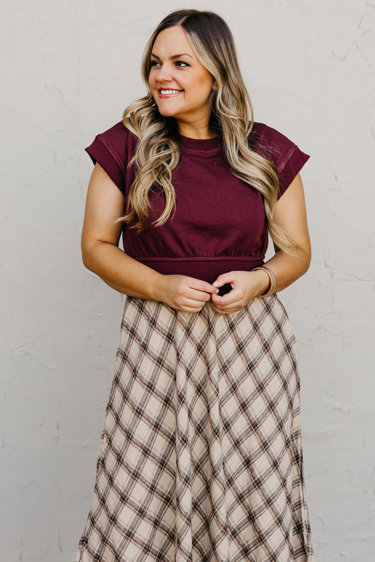 The Trishell Plaid Twofer Dress