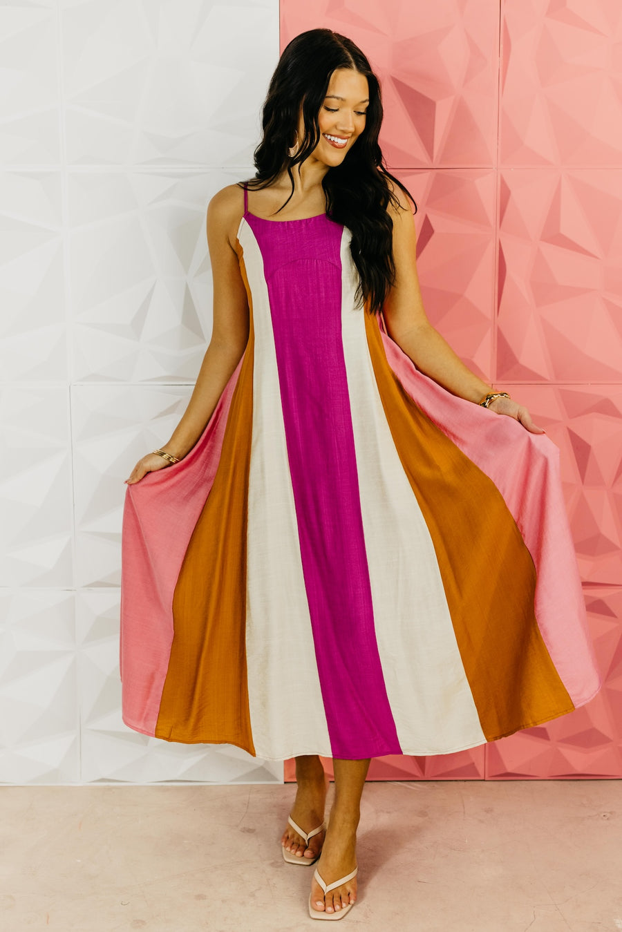 The Braxton Color Block Midi Dress
