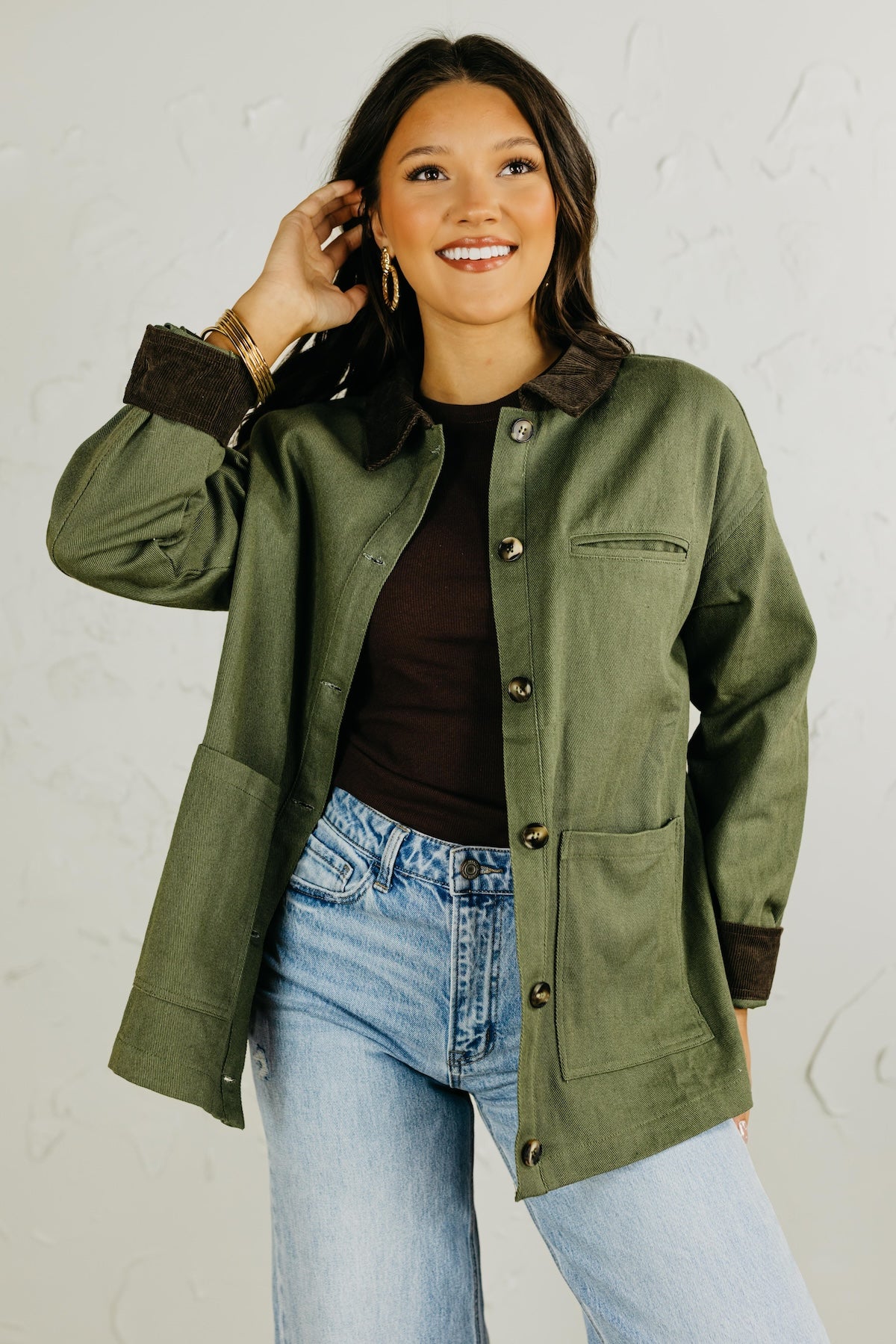 The Isabella Button Down Barn Jacket