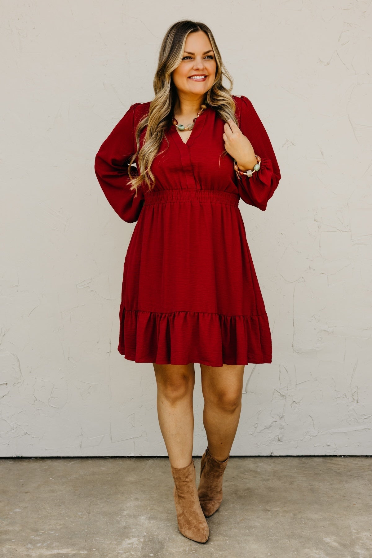 The Irene Elastic Waist Mini Dress