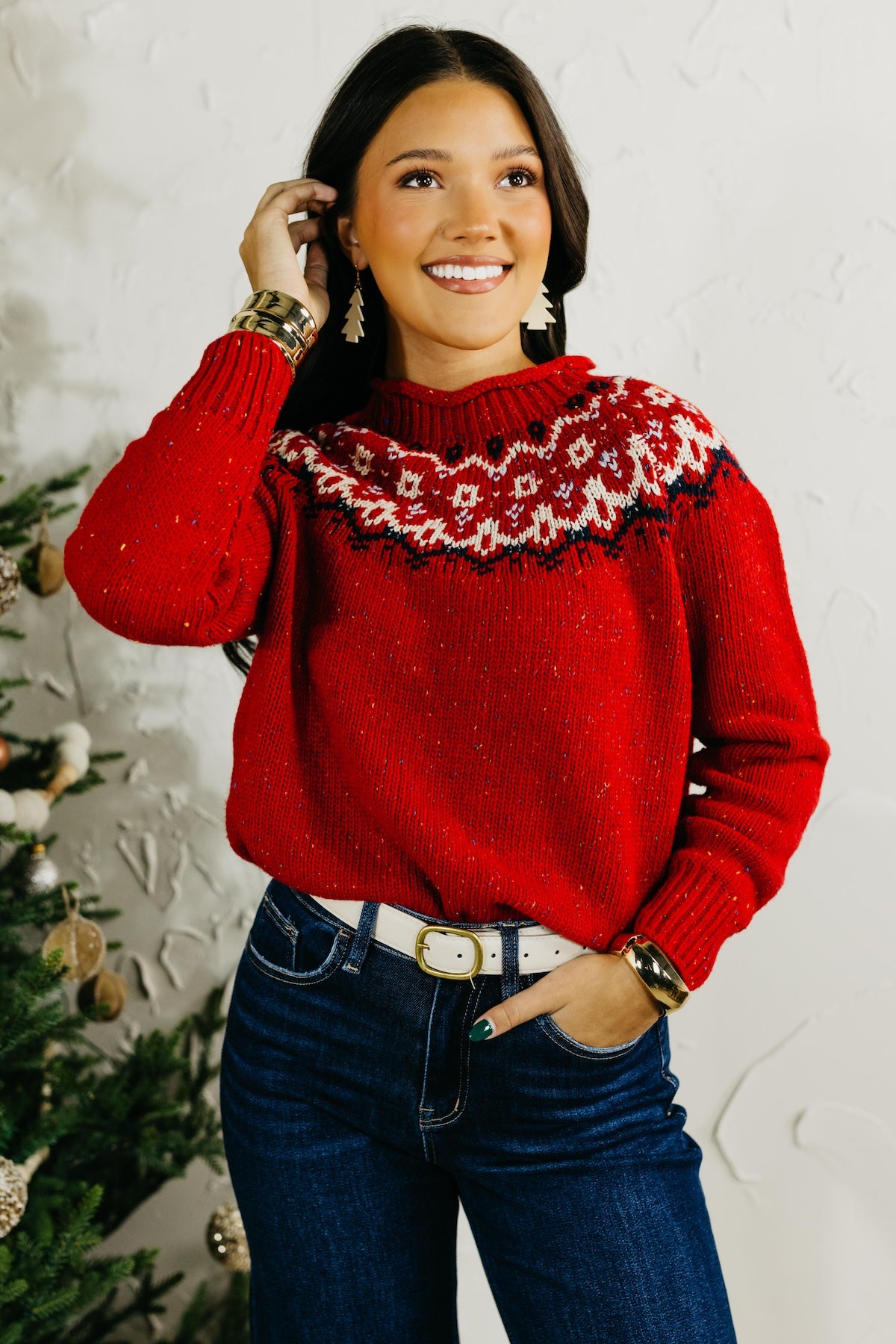 The Trudy Fair Isle Knit Lurex Sweater