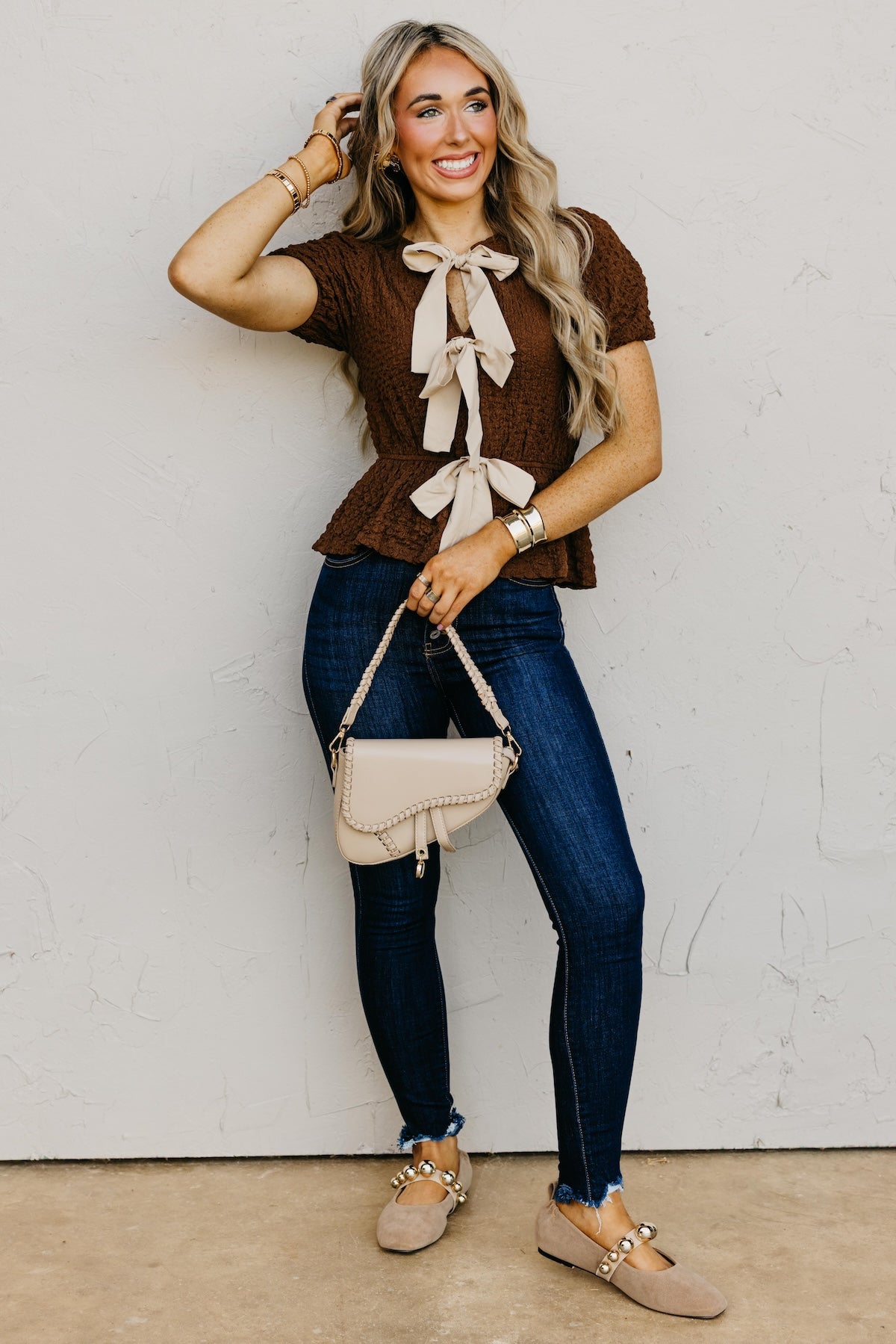 The Maree Puff Bow Top