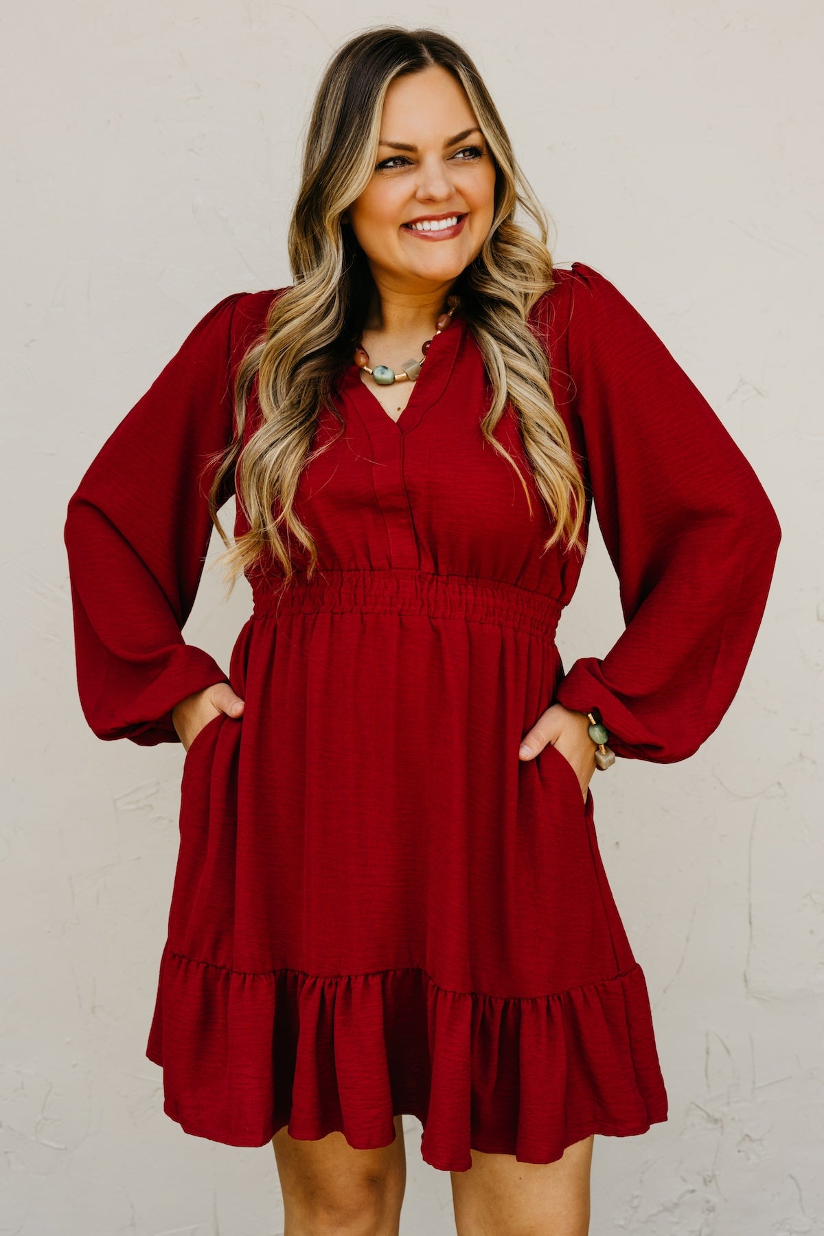 The Irene Elastic Waist Mini Dress