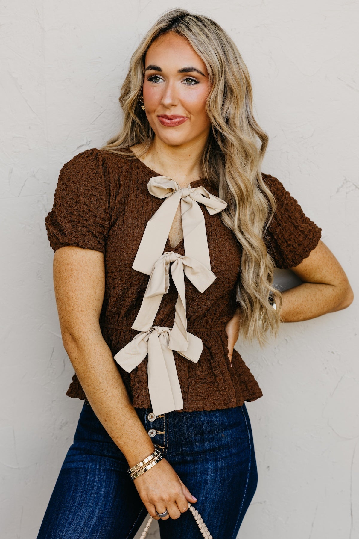 The Maree Puff Bow Top