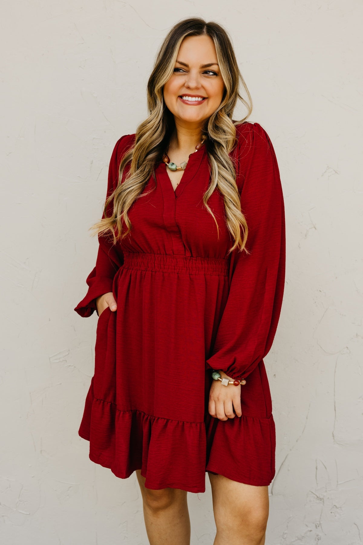 The Irene Elastic Waist Mini Dress