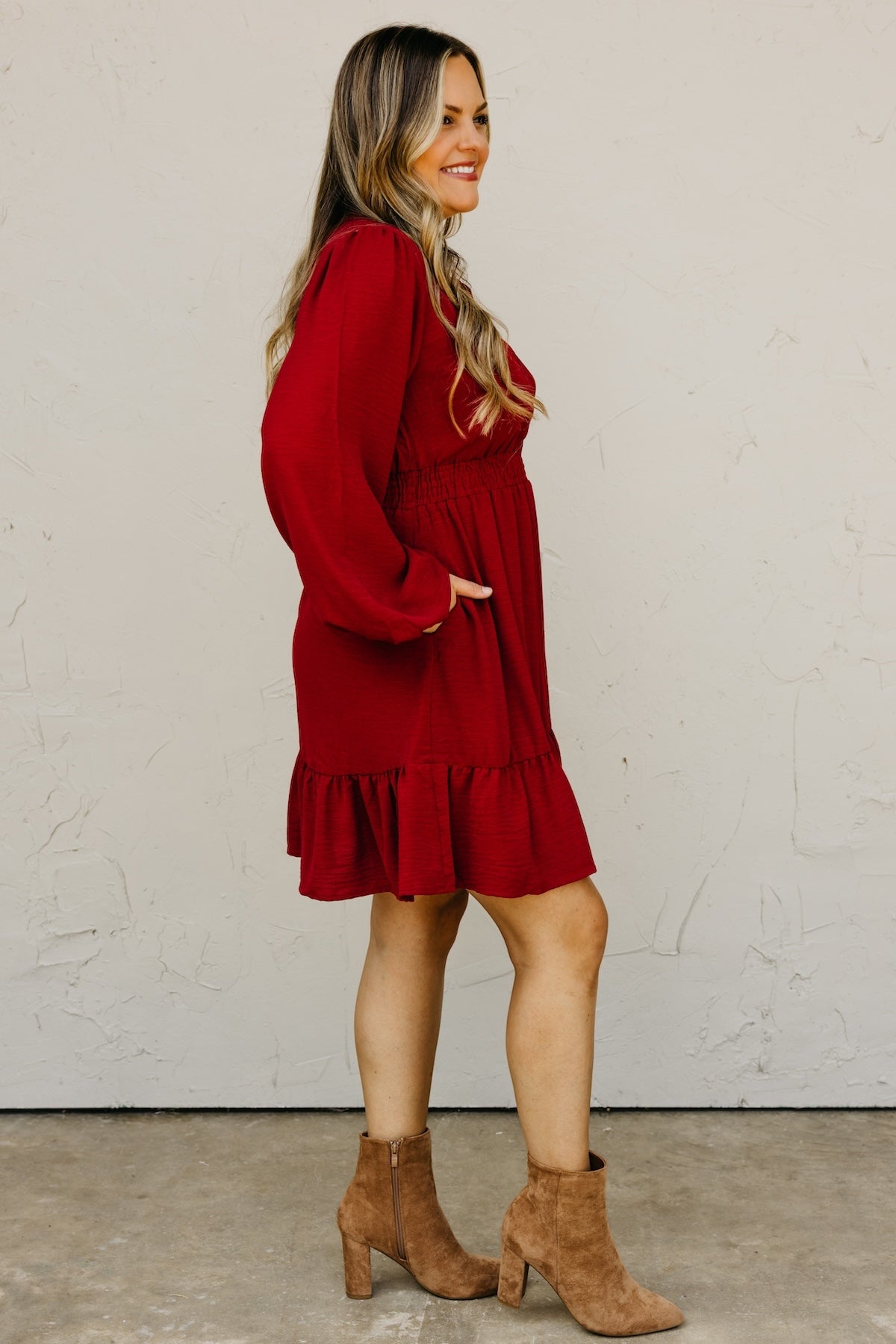 The Irene Elastic Waist Mini Dress