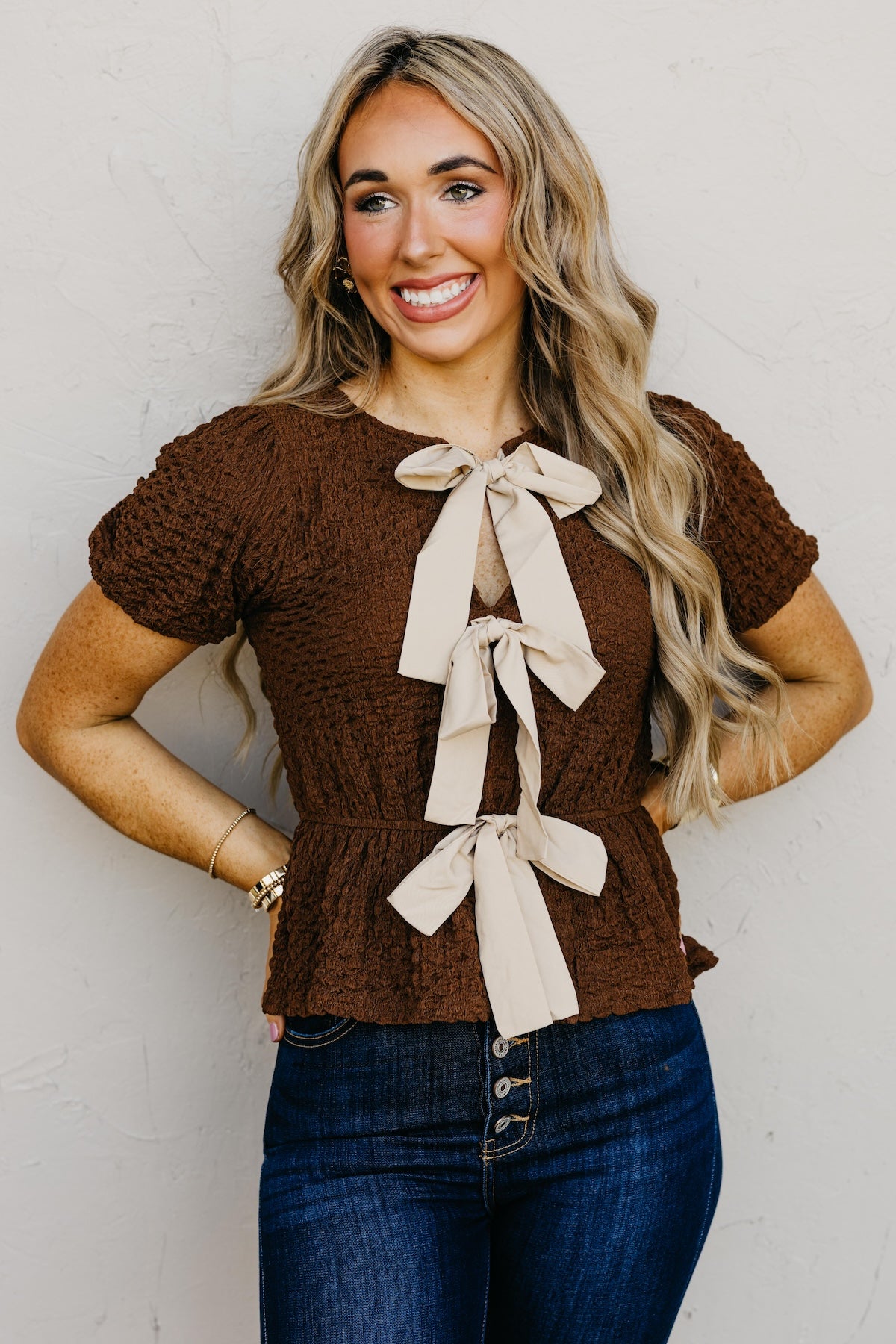 The Maree Puff Bow Top