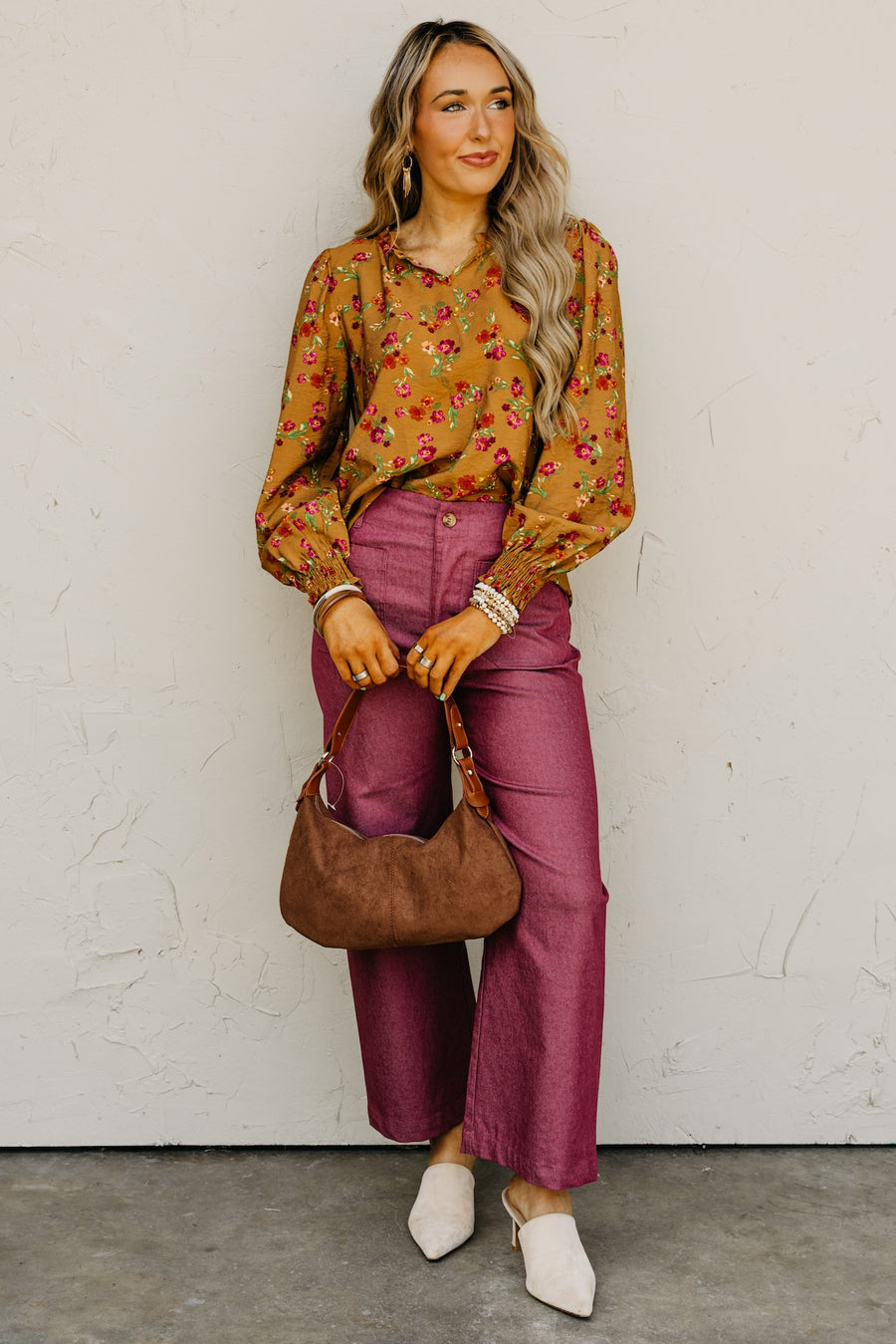 The Rita Balloon Sleeve Floral Blouse
