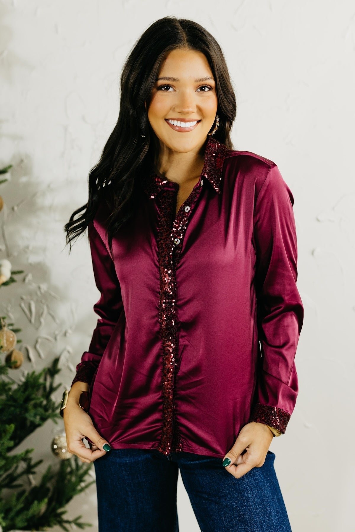 The Wayne Sequin Detail Blouse