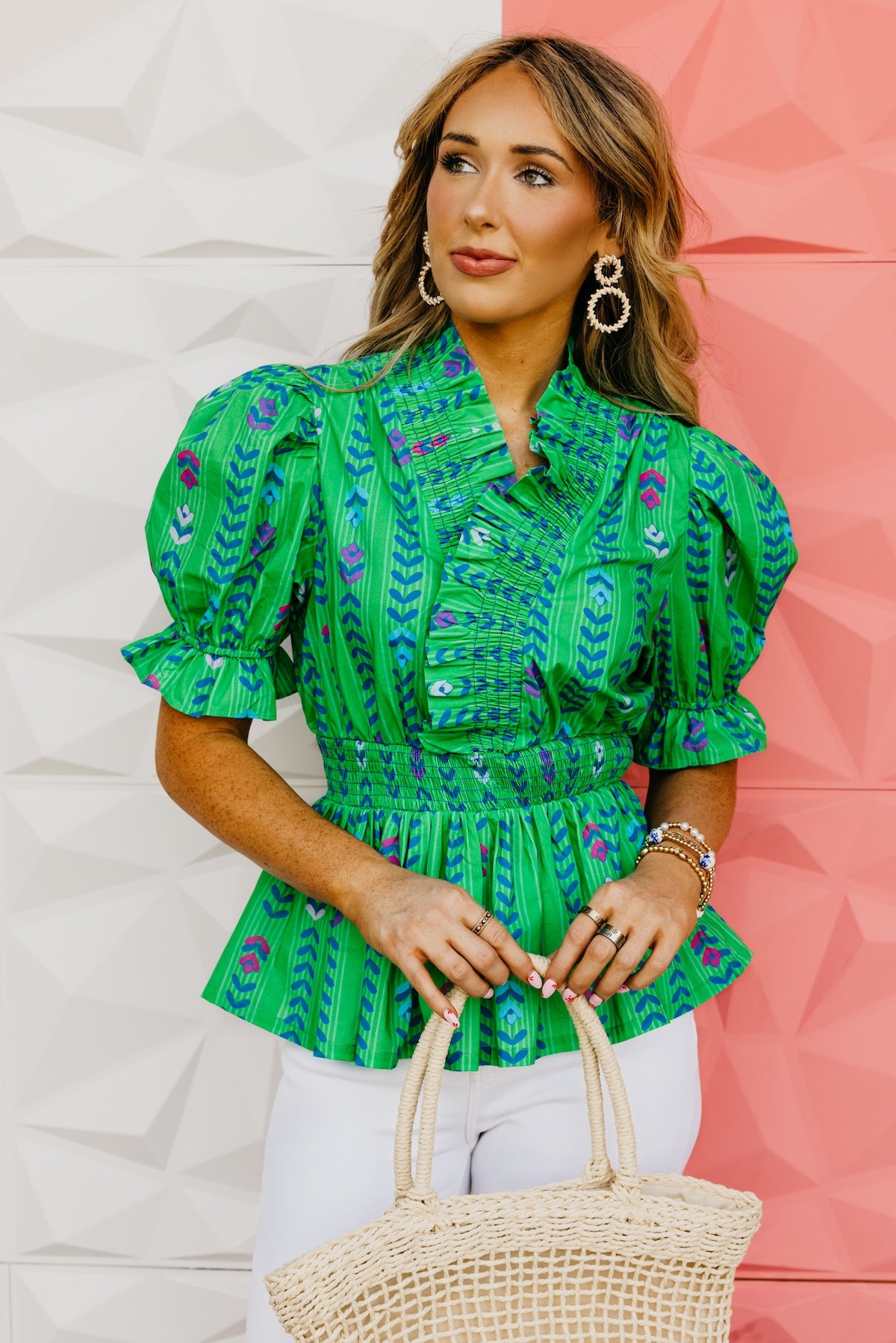 The Isaias Smocked Puff Sleeve Top