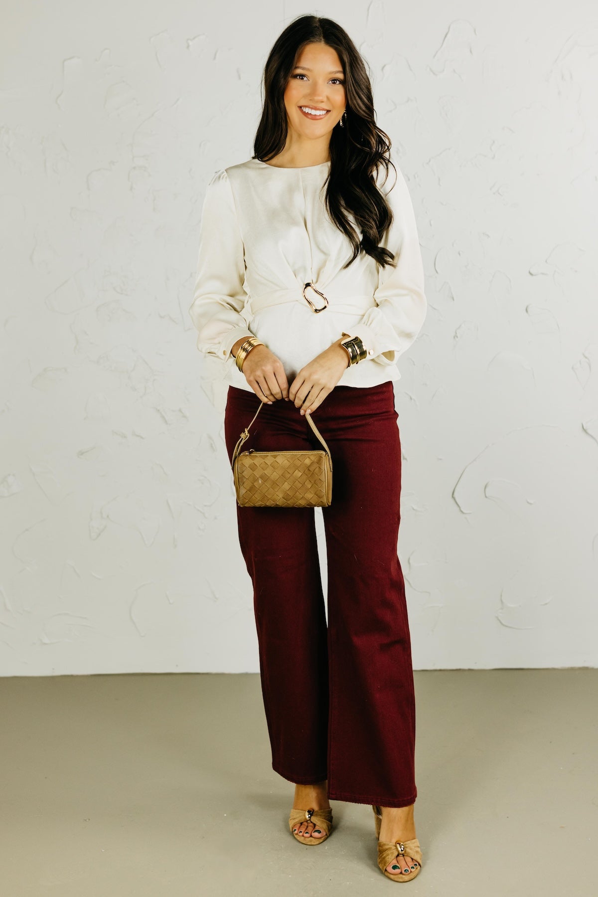 The Zoie Peplum Twist Blouse