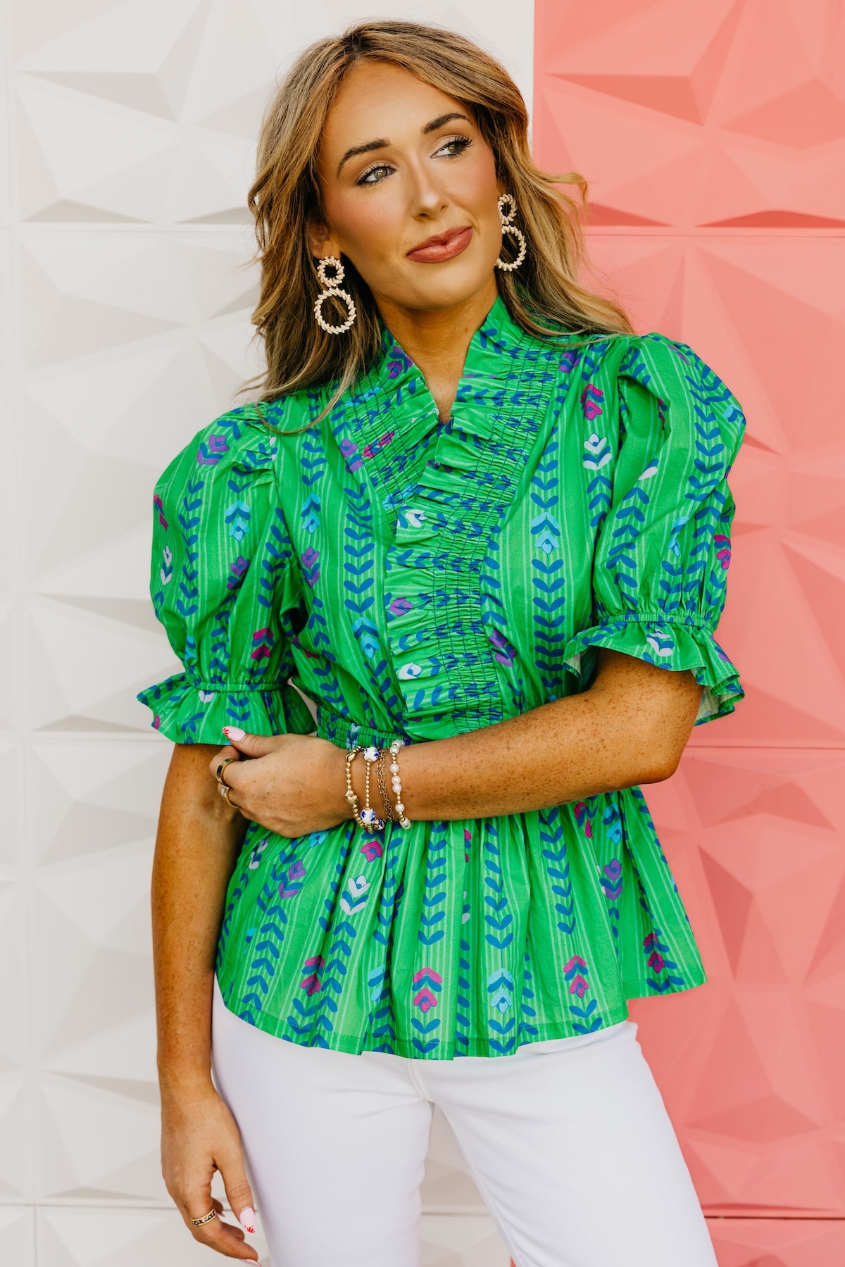 The Isaias Smocked Puff Sleeve Top