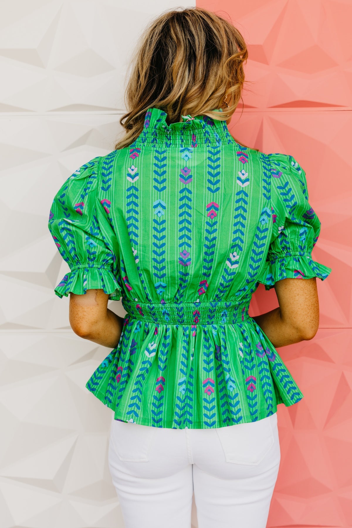 The Isaias Smocked Puff Sleeve Top