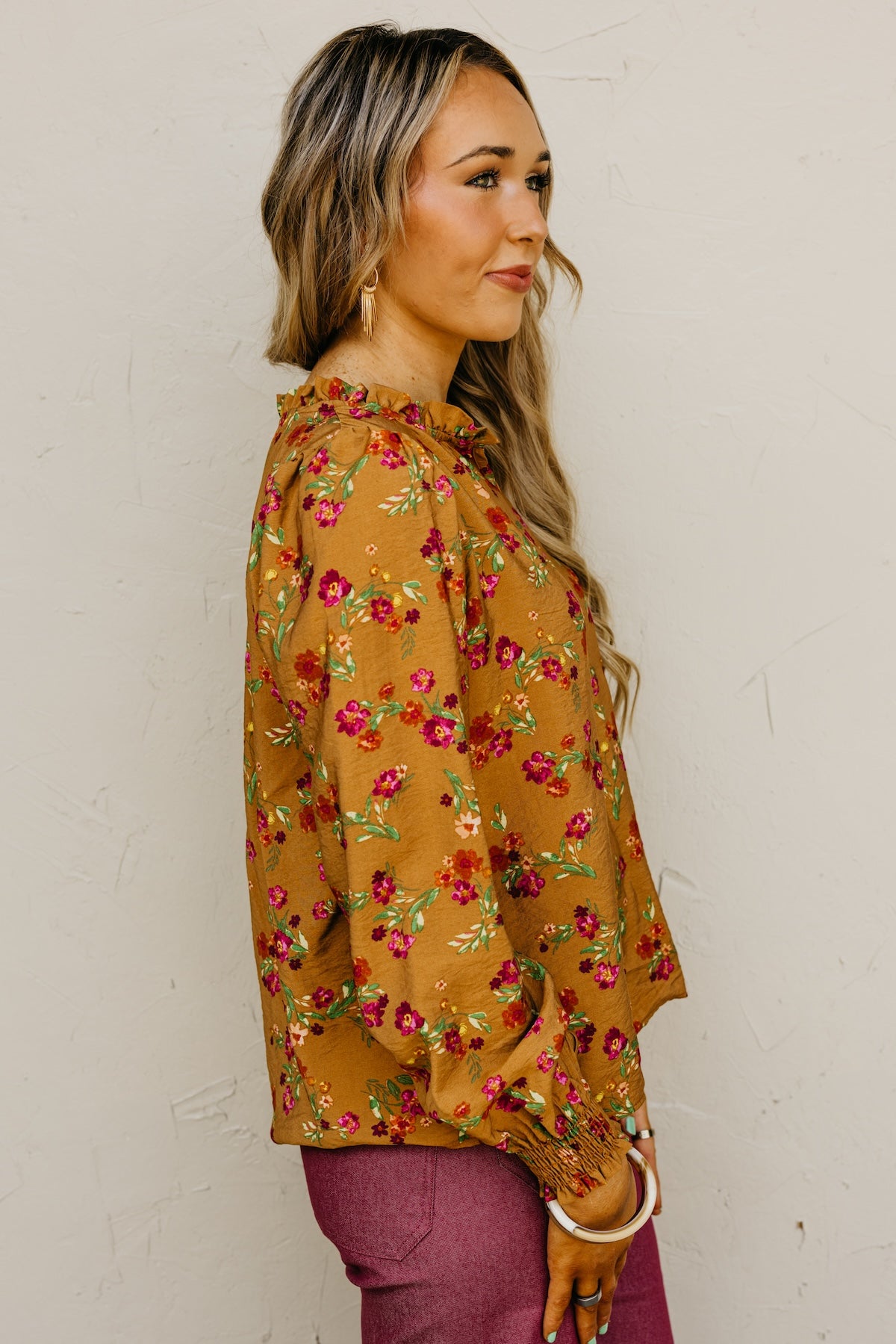 The Rita Balloon Sleeve Floral Blouse