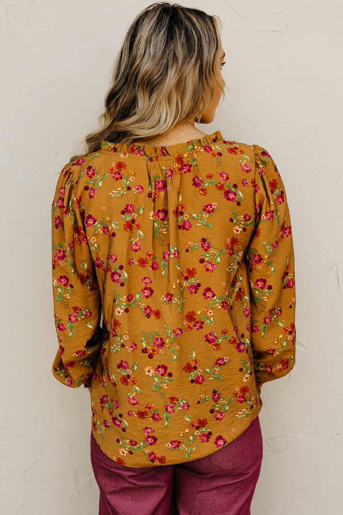 The Rita Balloon Sleeve Floral Blouse