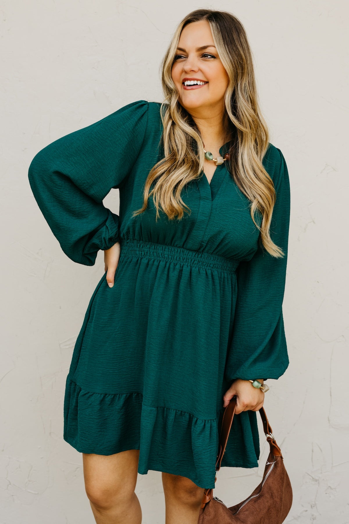 The Irene Elastic Waist Mini Dress