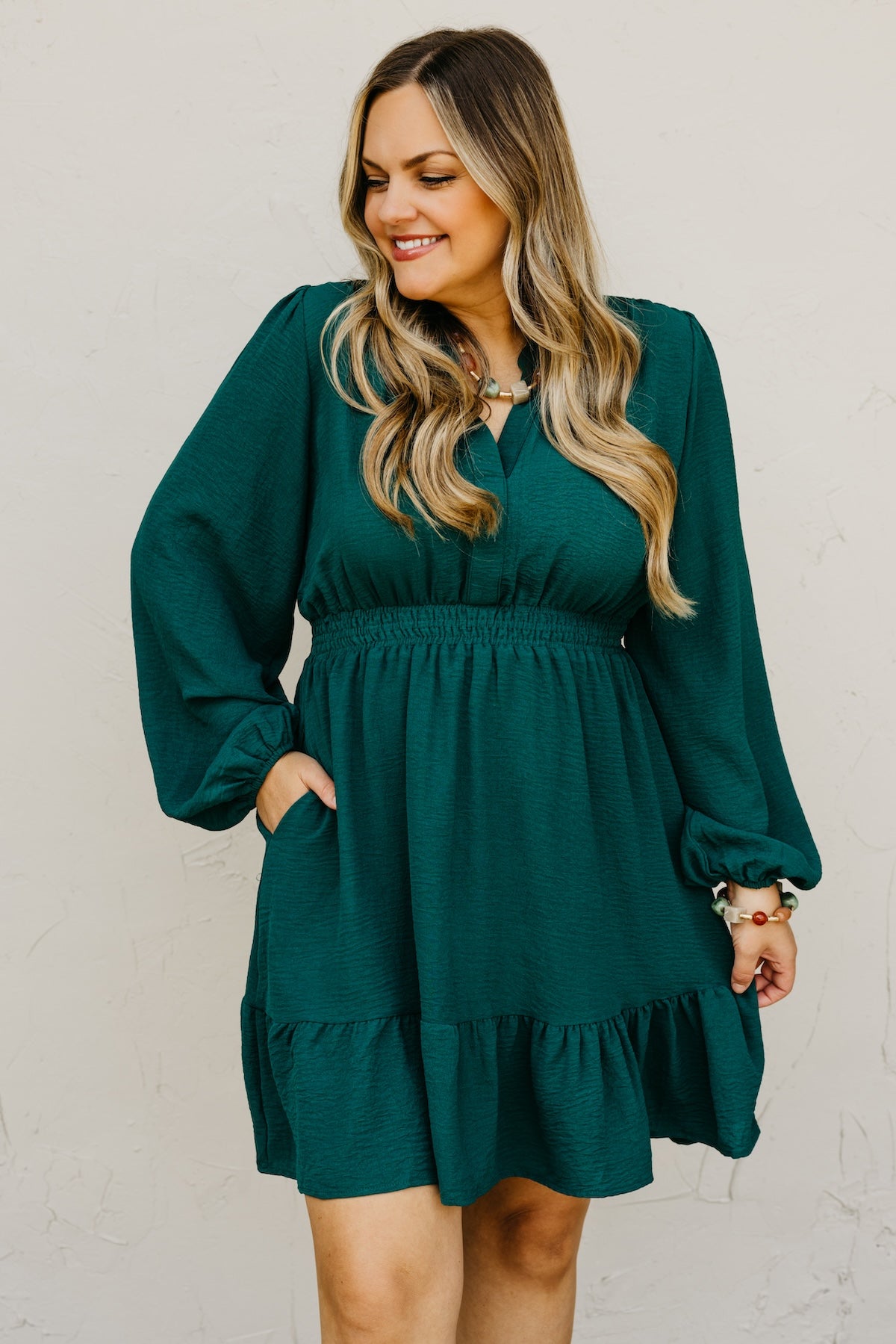 The Irene Elastic Waist Mini Dress