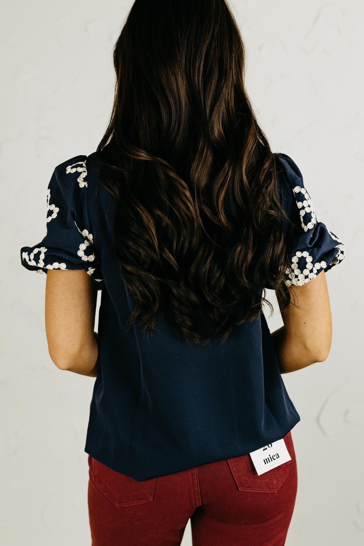 The Lyanna Puff Sleeve Embroidered Top