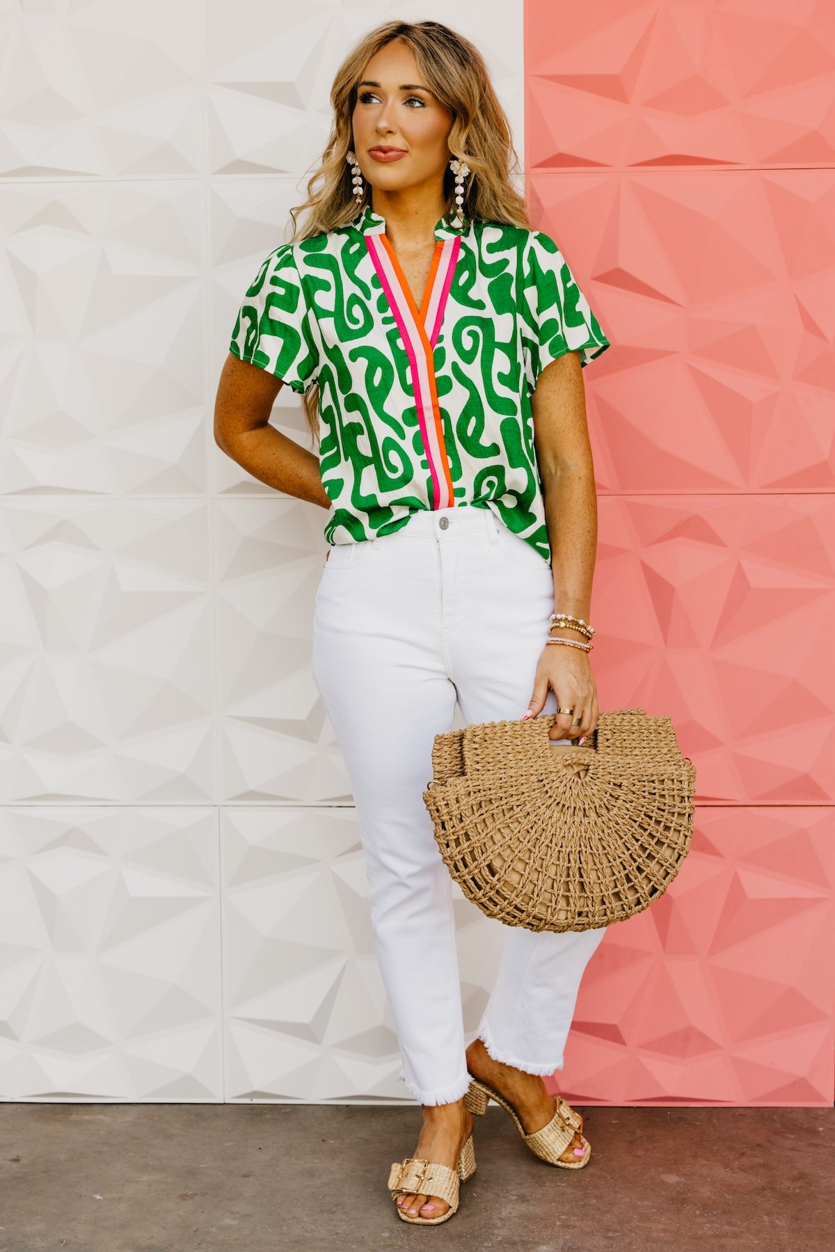 The Lenny Abstract Contrast Top