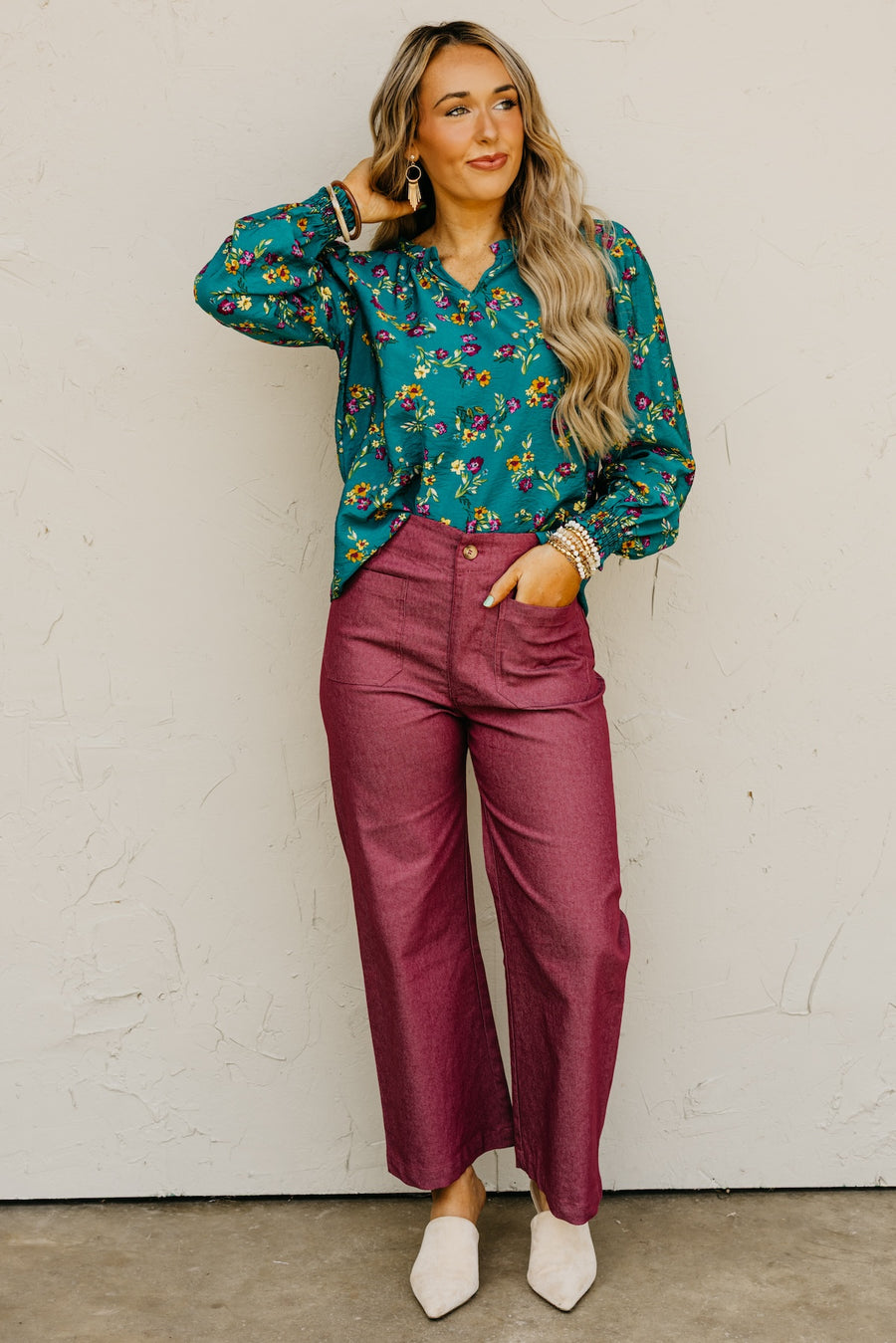 The Rita Balloon Sleeve Floral Blouse