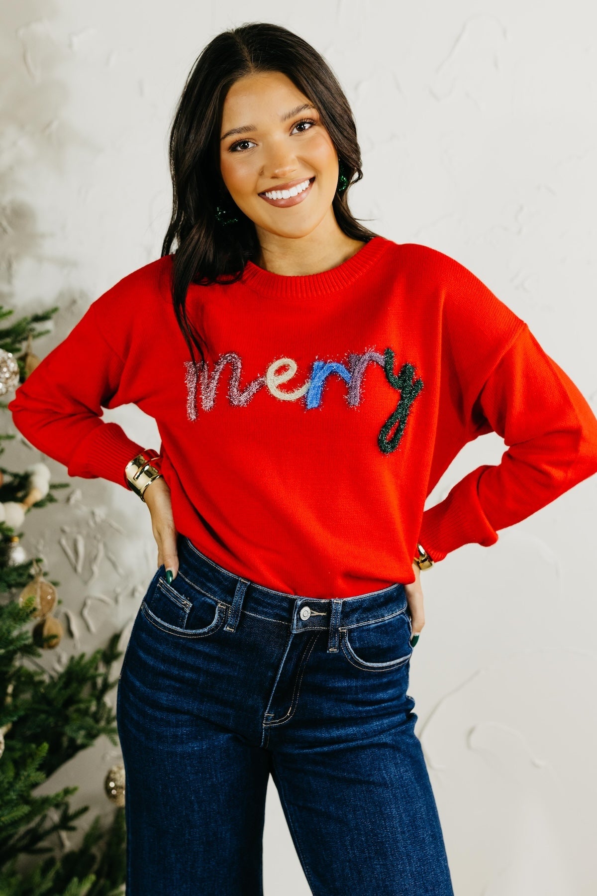 The Merry Tinsel Graphic Sweater