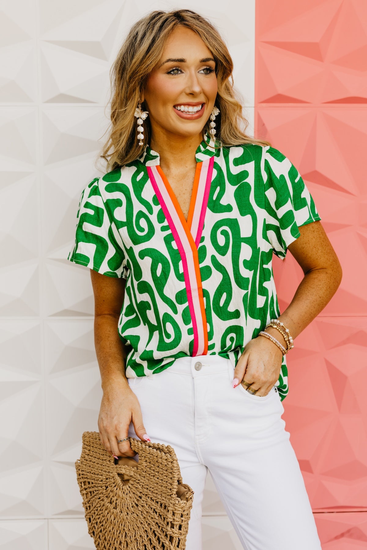The Lenny Abstract Contrast Top