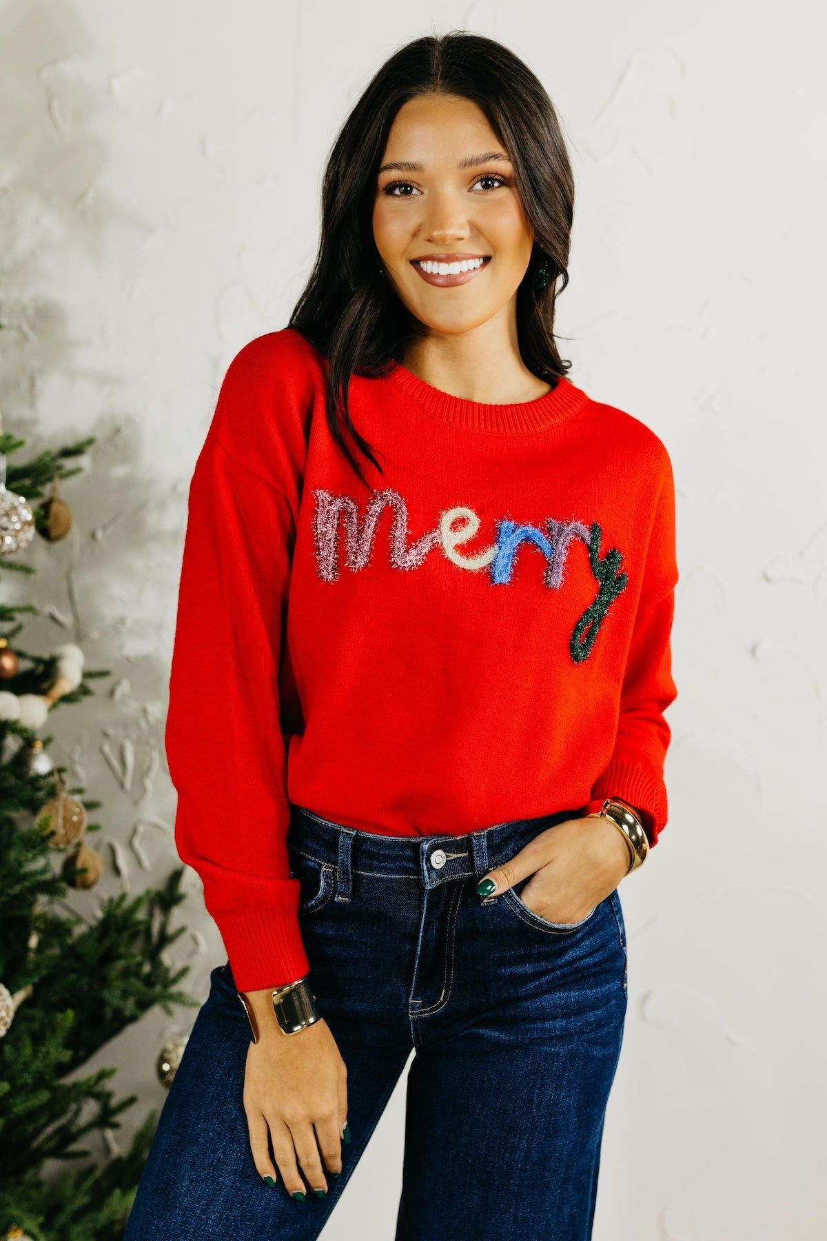 The Merry Tinsel Graphic Sweater