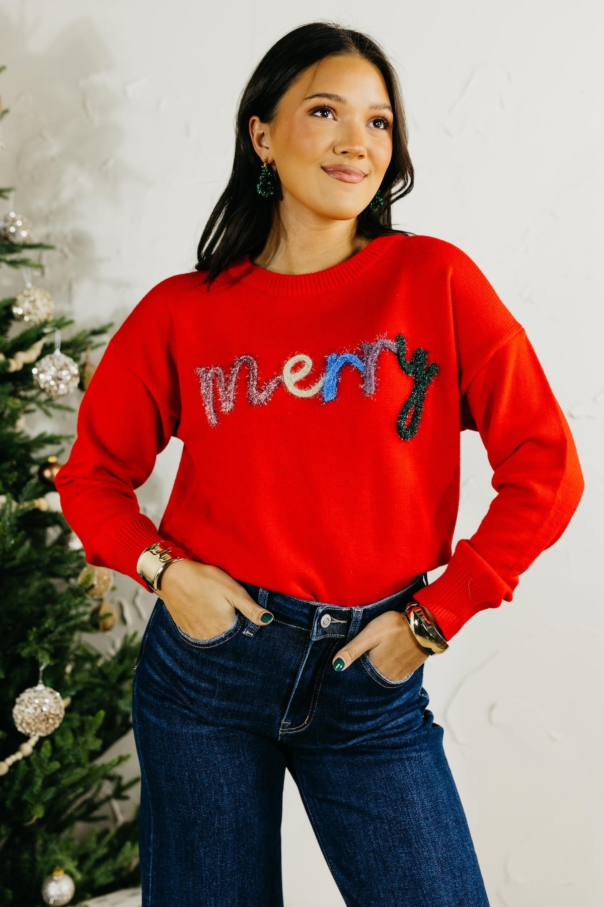 The Merry Tinsel Graphic Sweater