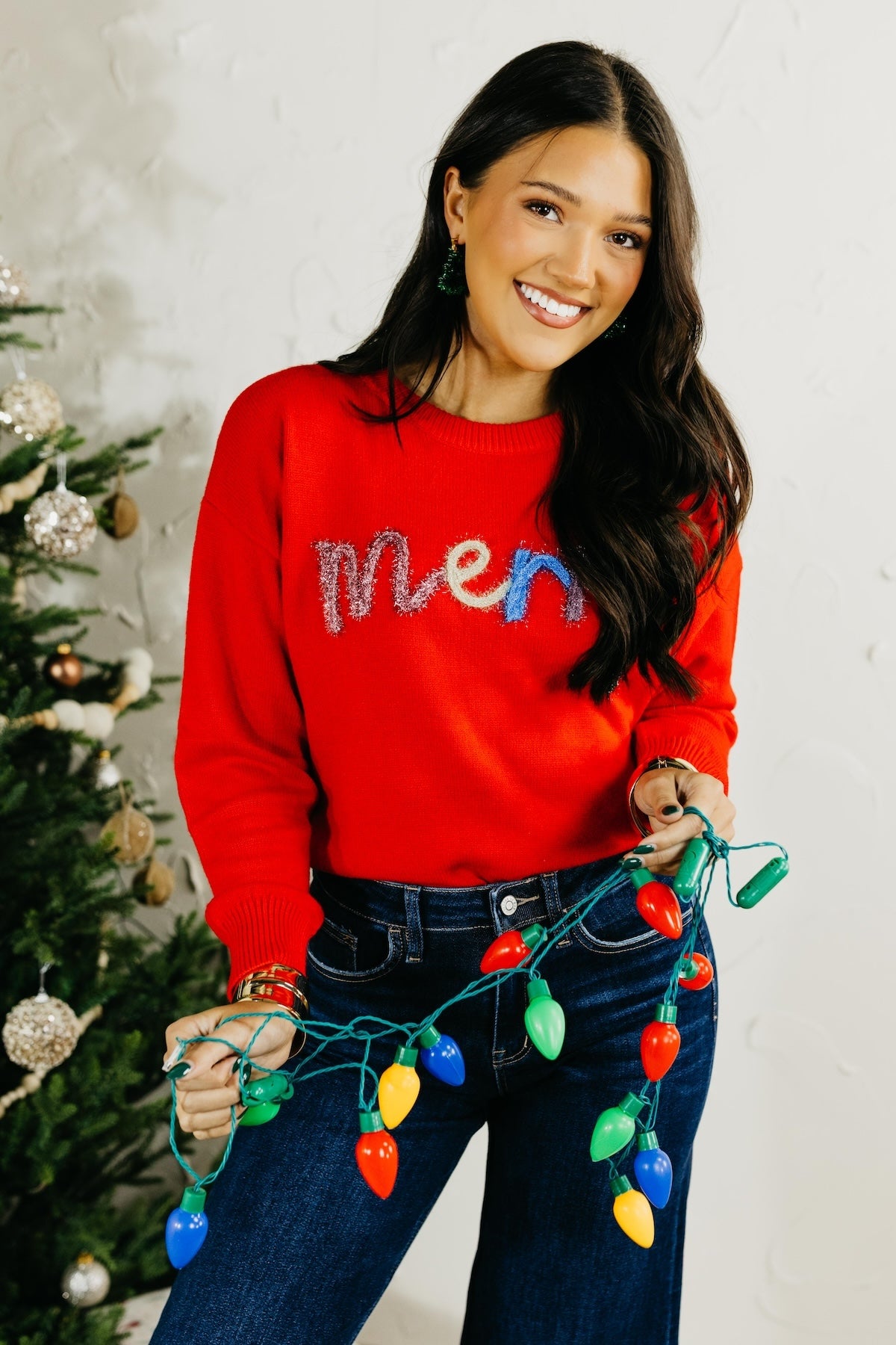 The Merry Tinsel Graphic Sweater