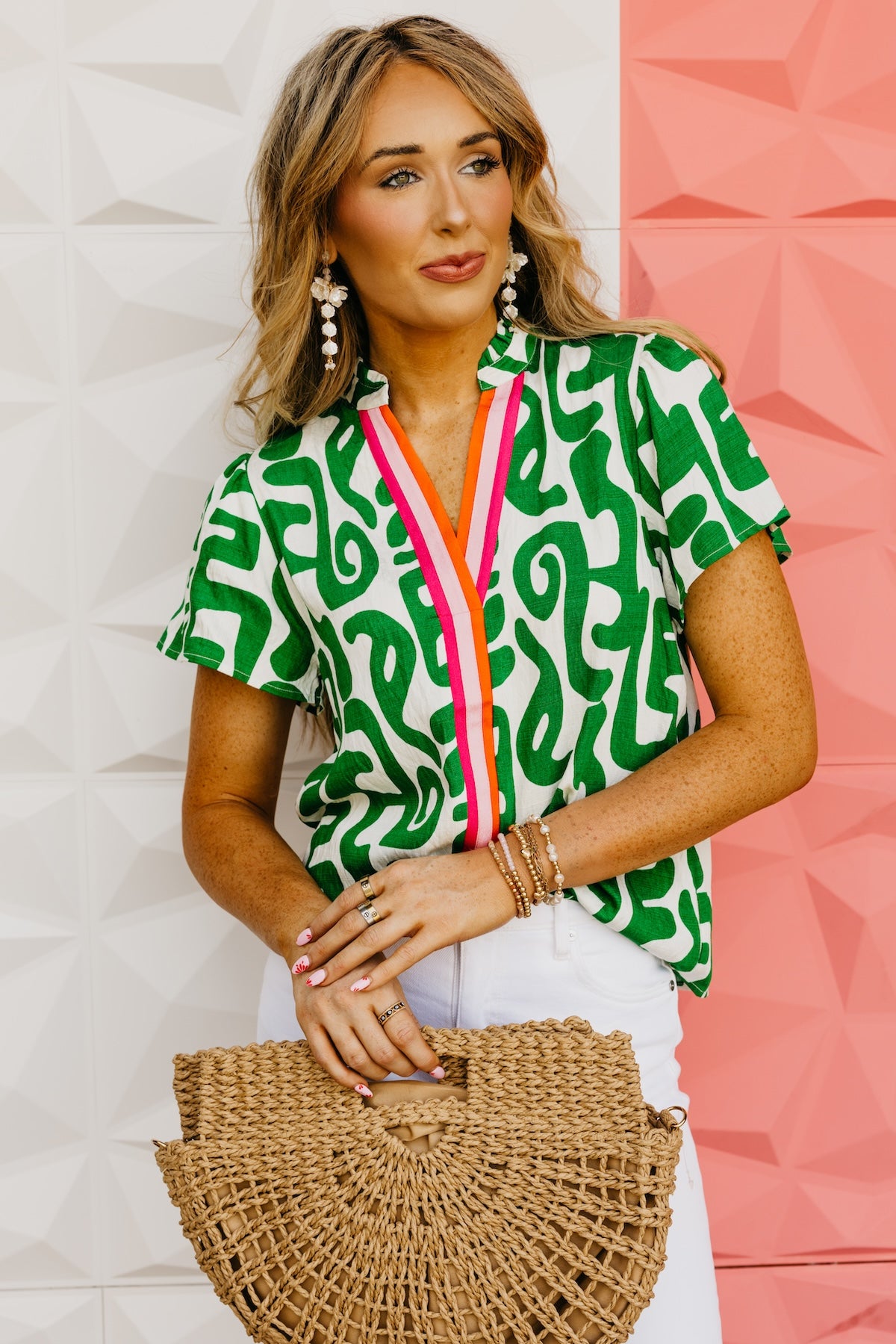 The Lenny Abstract Contrast Top