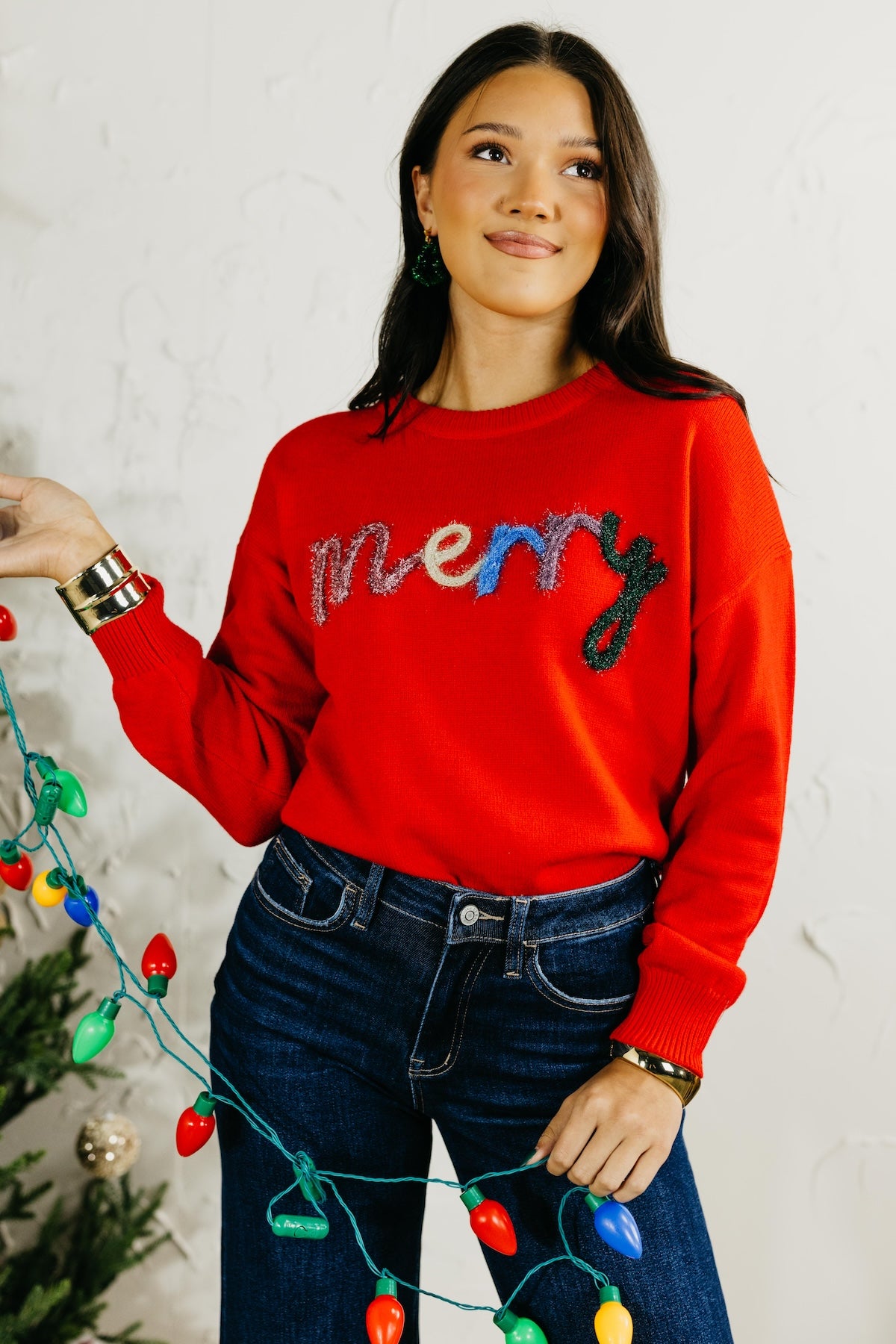 The Merry Tinsel Graphic Sweater