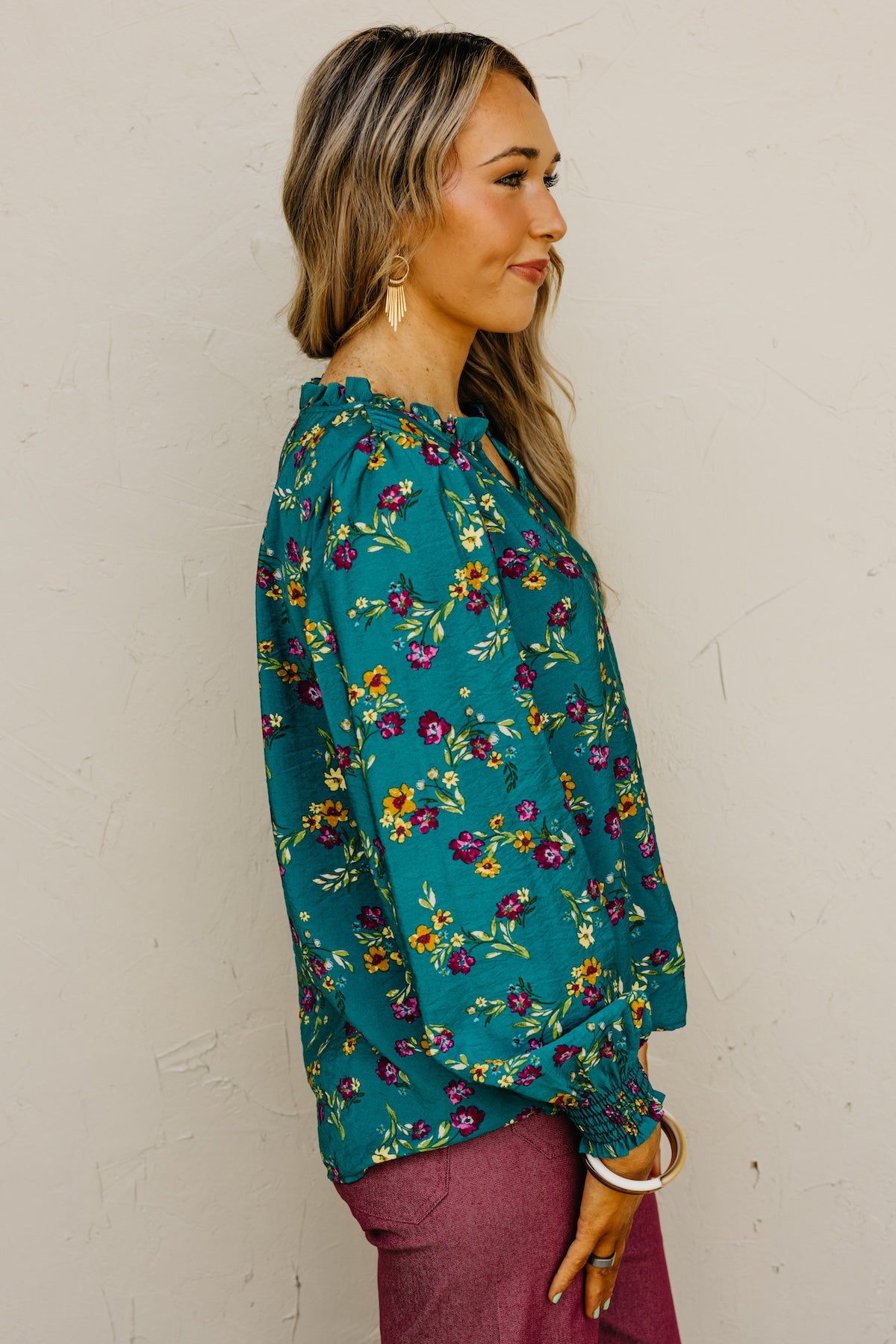The Rita Balloon Sleeve Floral Blouse