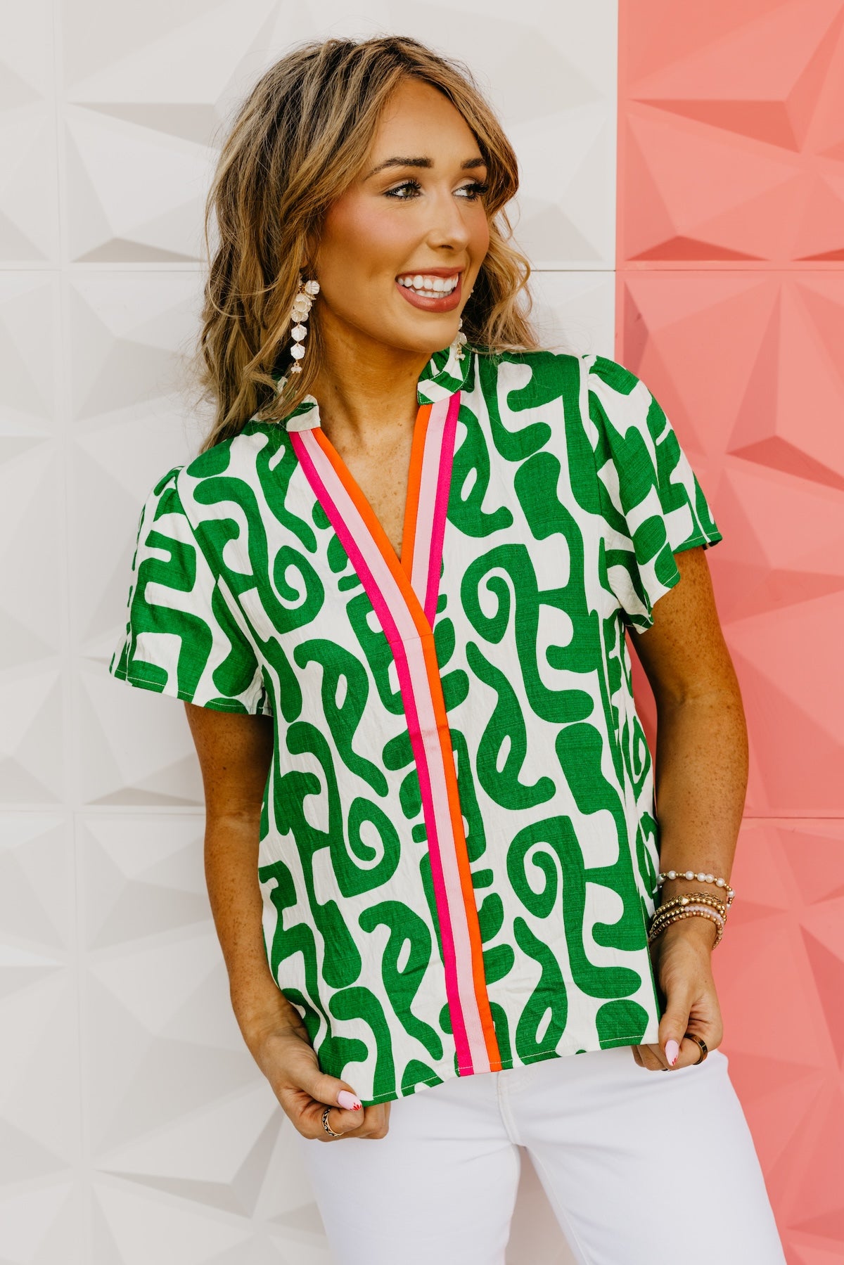 The Lenny Abstract Contrast Top