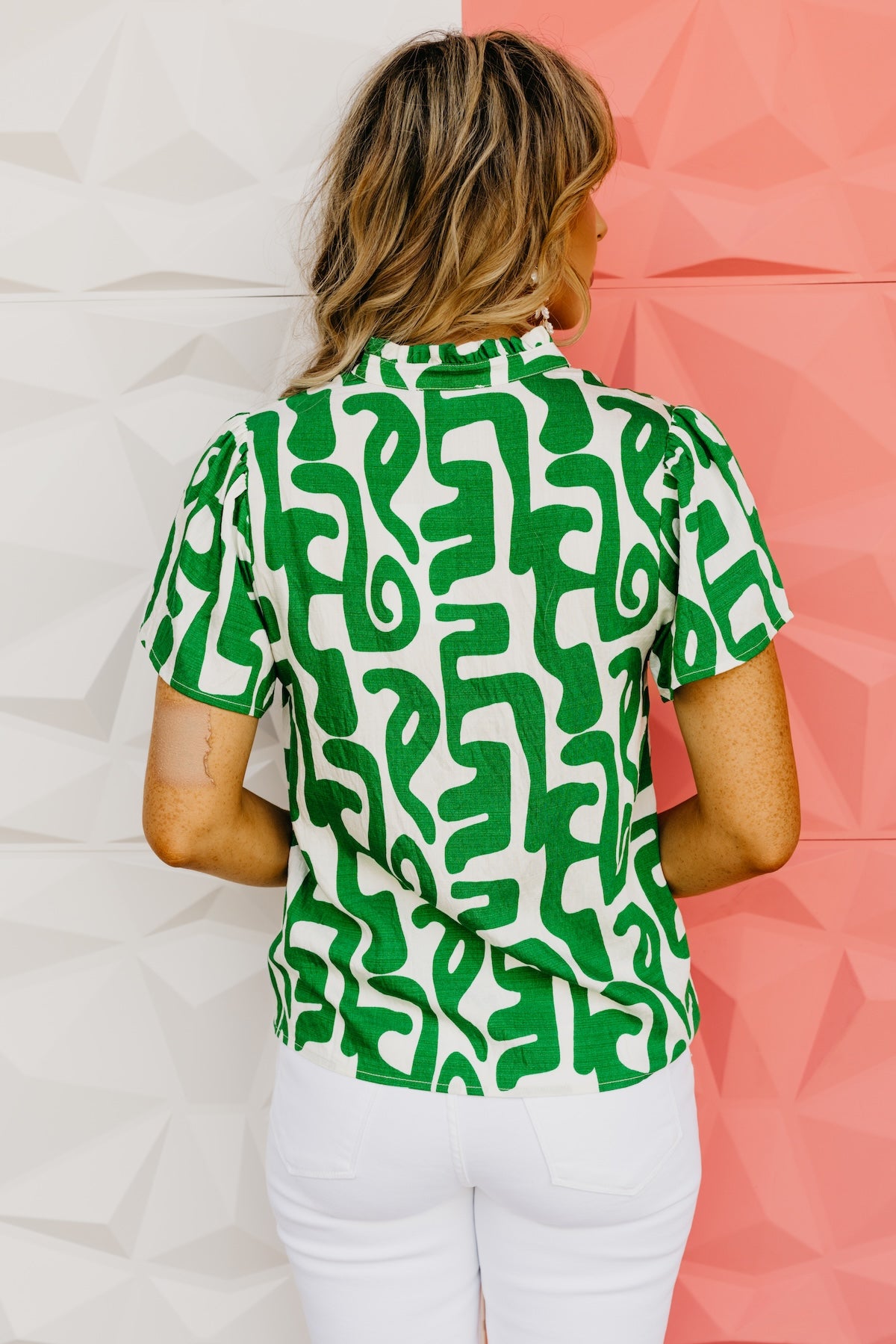 The Lenny Abstract Contrast Top