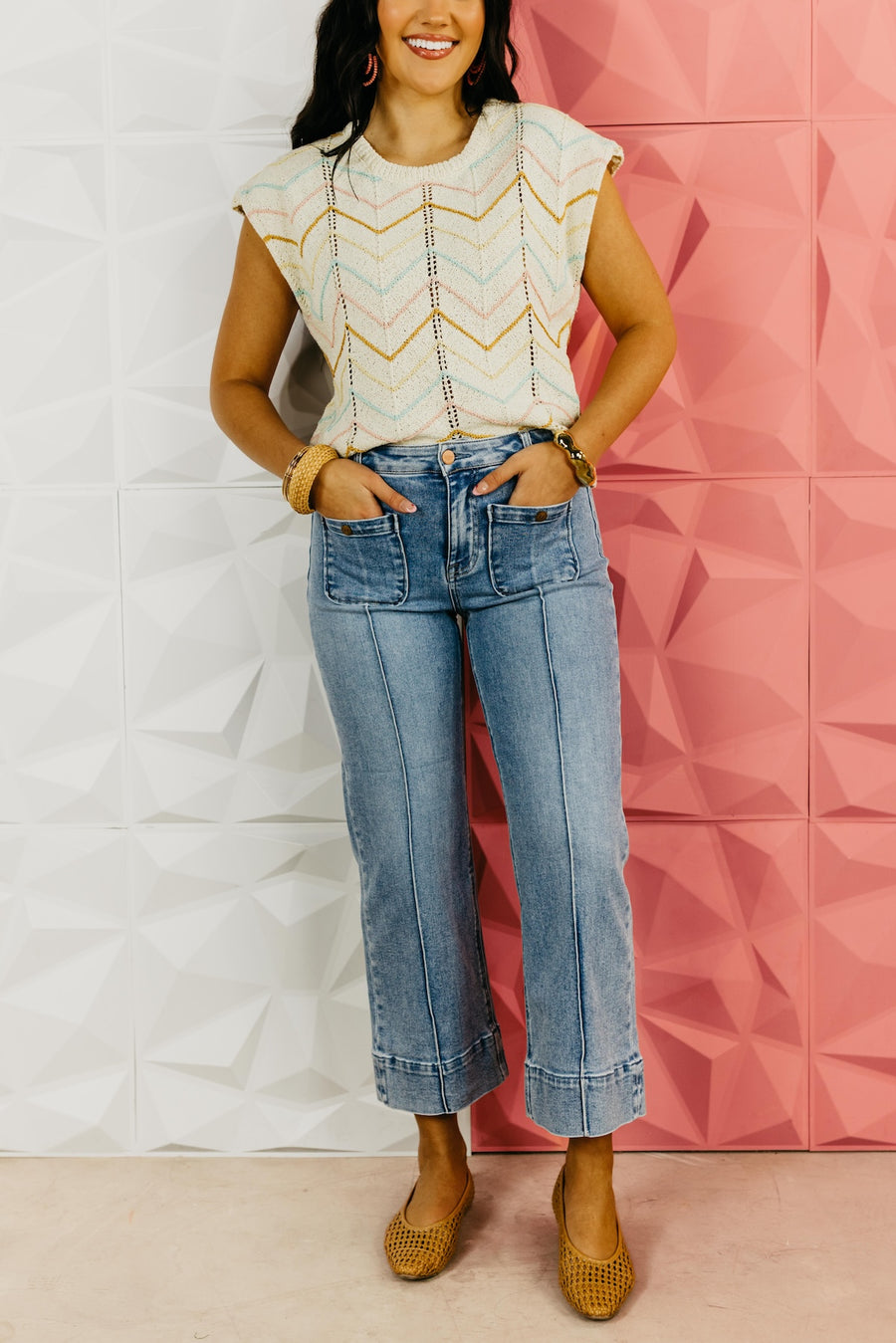 Risen Denim | High Rise Crop Wide Denim