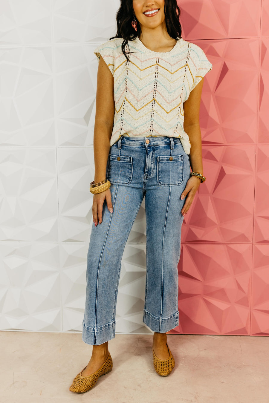 Risen Denim | High Rise Crop Wide Denim