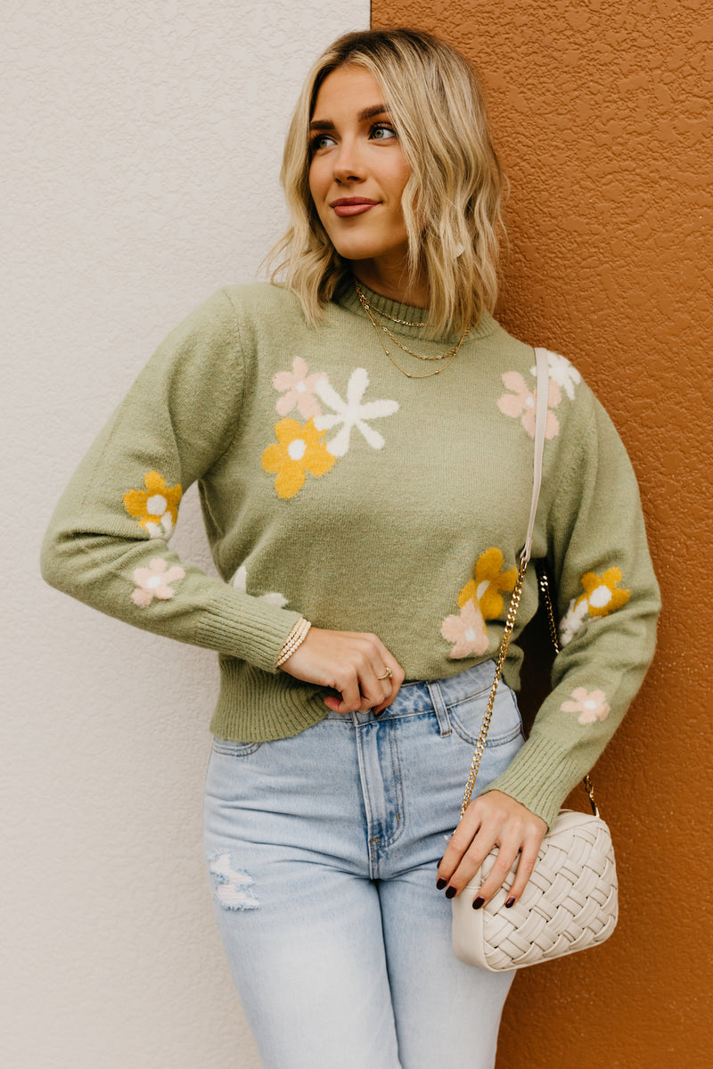 The Jessa Floral Crew Neck Sweater