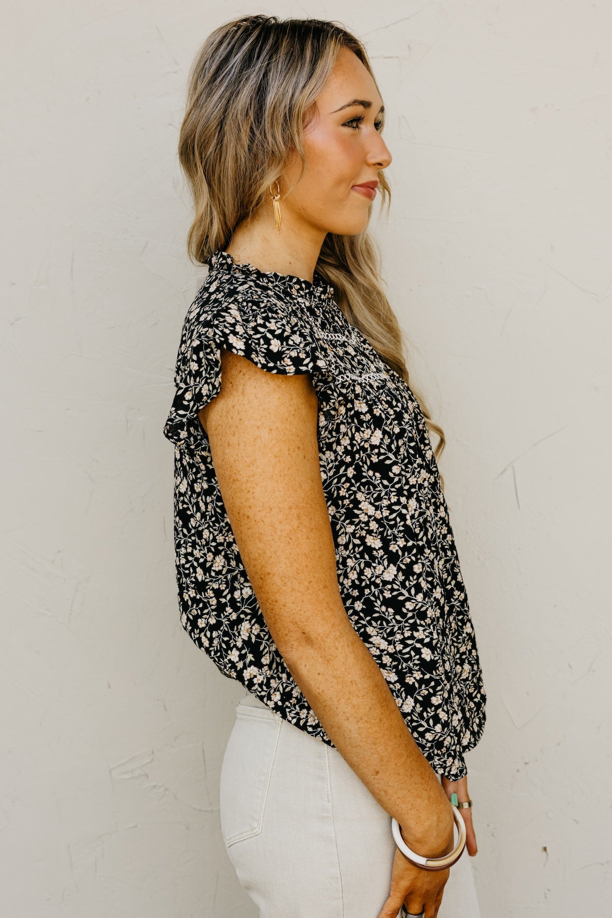 The Renae Floral Lace Yoke Top