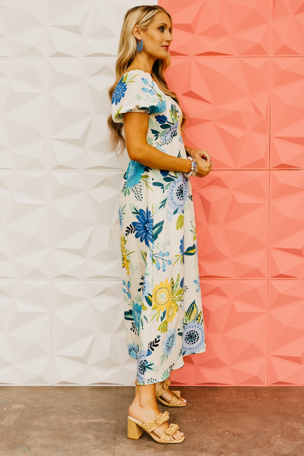 The Madeline Floral Puff Sleeve Midi Dress