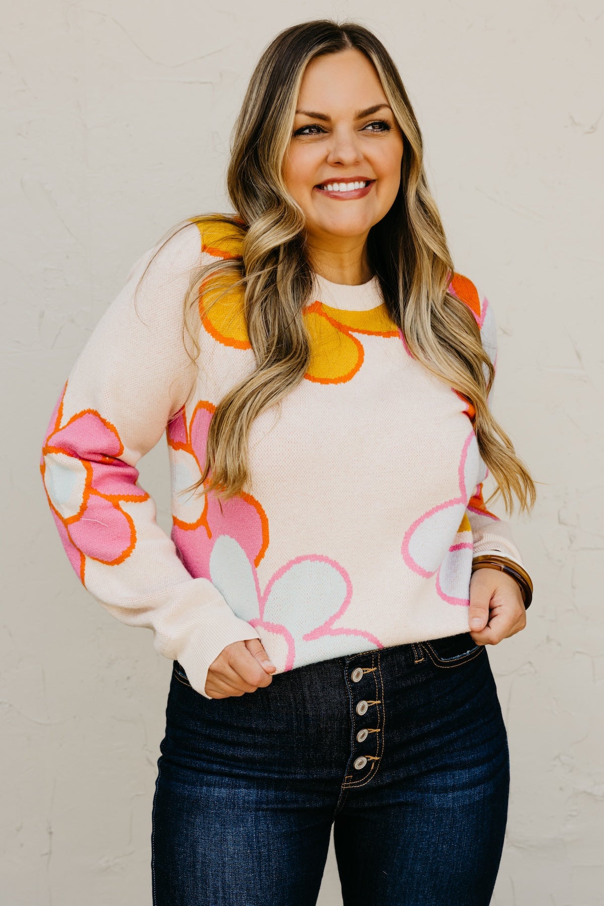 The Cassandra Retro FloralSweater