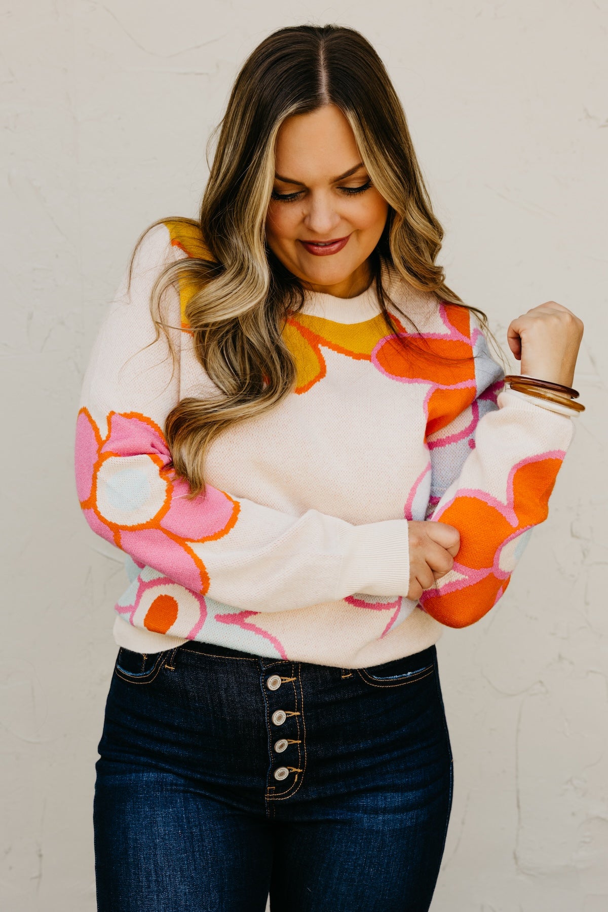 The Cassandra Retro FloralSweater