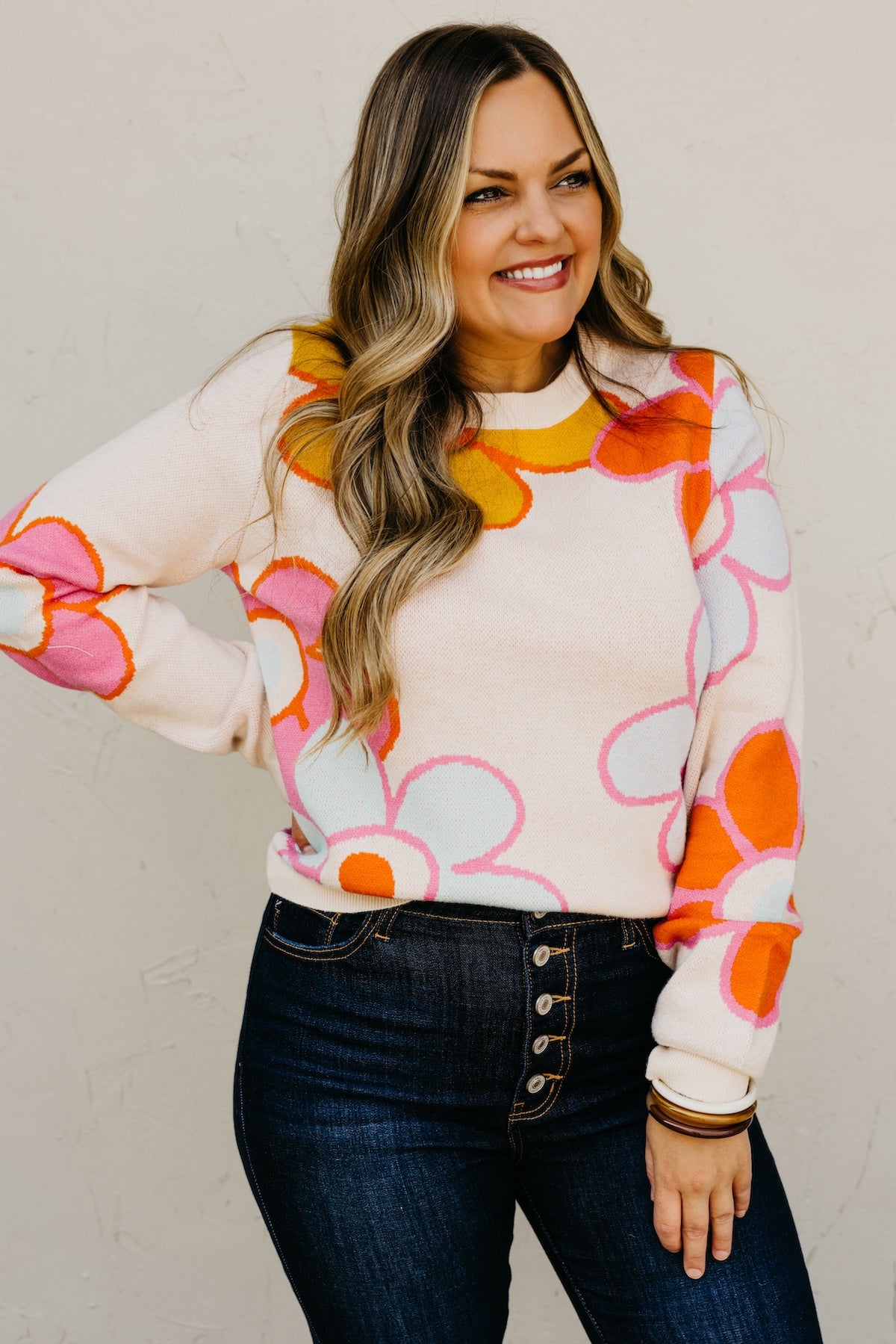The Cassandra Retro FloralSweater