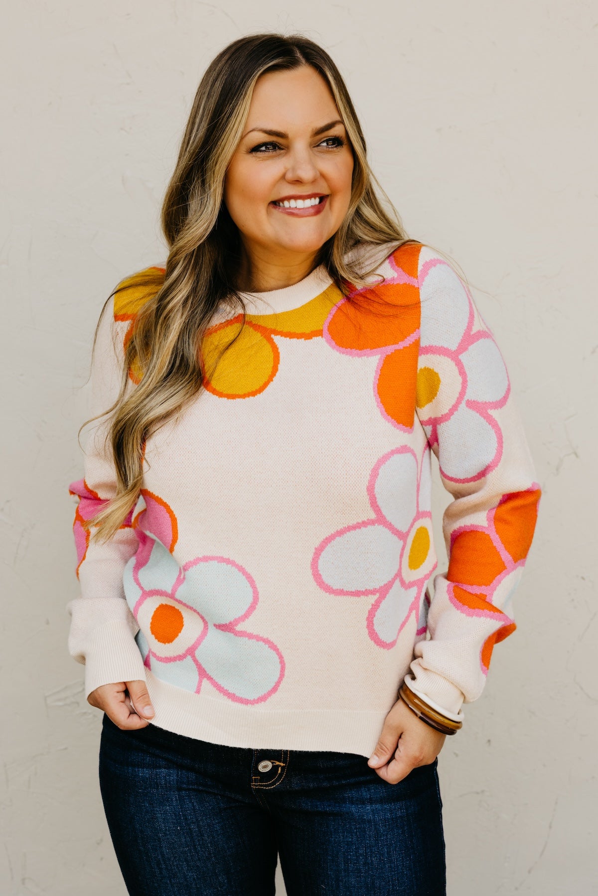 The Cassandra Retro FloralSweater