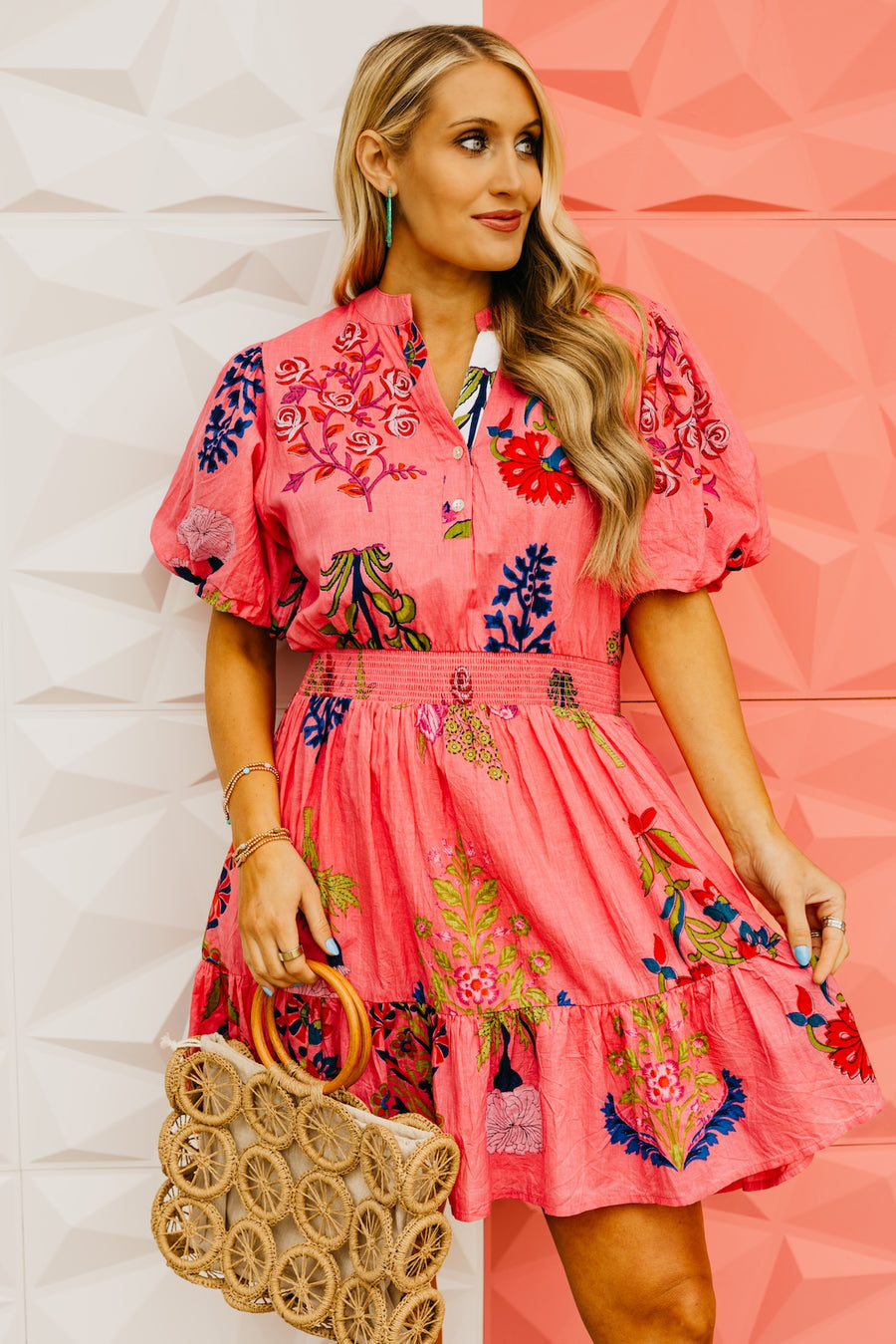 The Esmerelda Floral Smocked Mini Dress