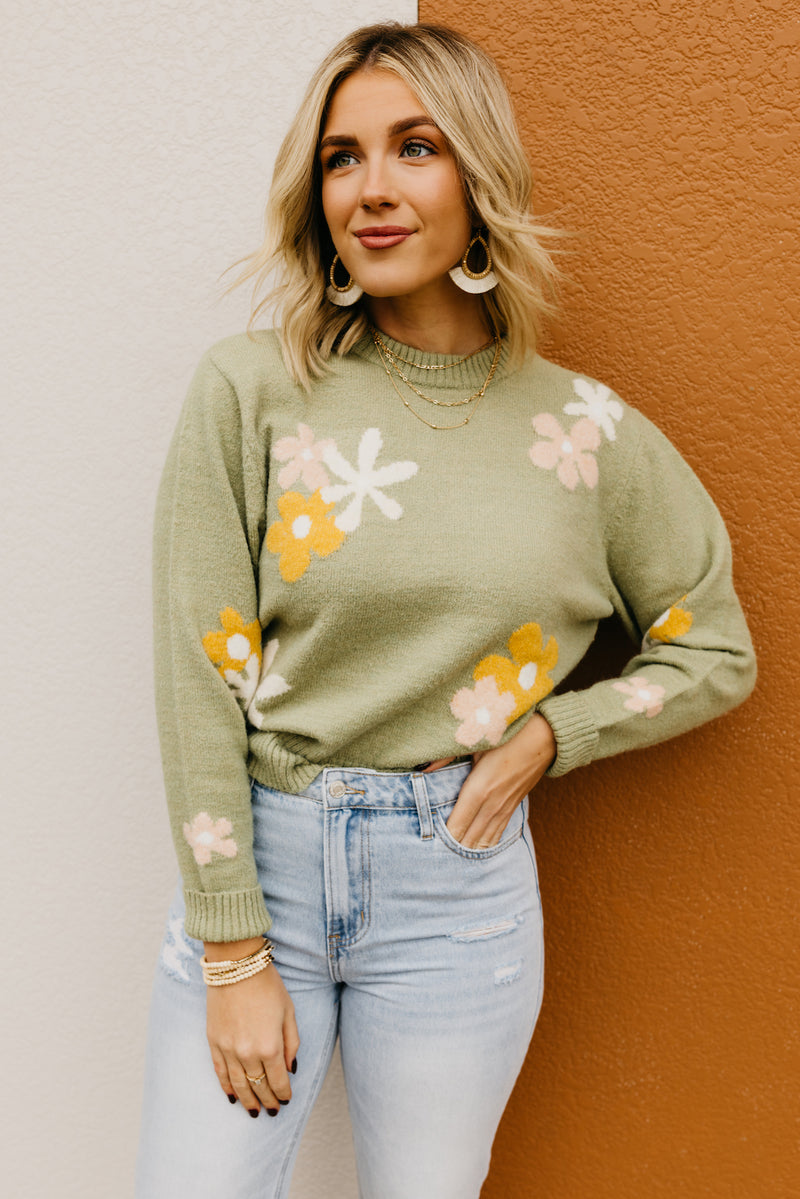 The Jessa Floral Crew Neck Sweater
