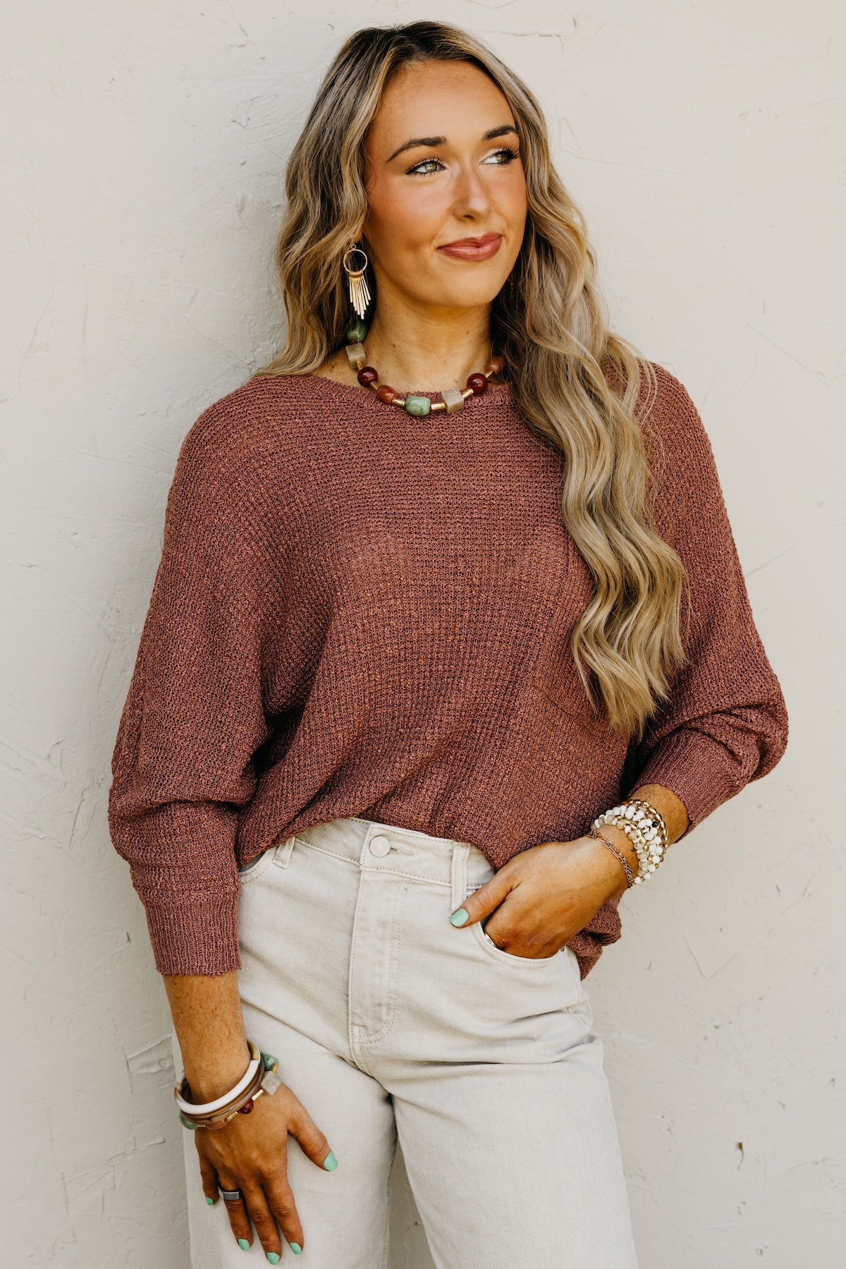 The Norma Dolman Sleeve Pocket Sweater