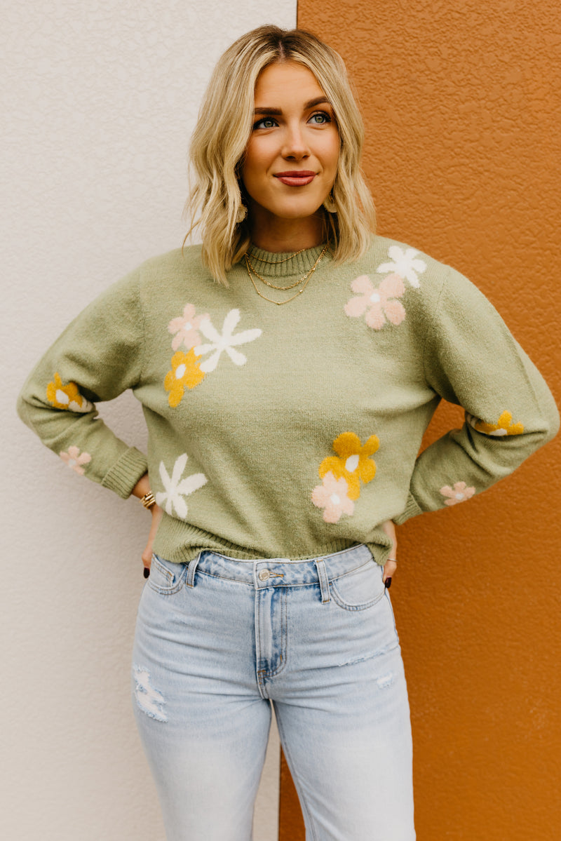 The Jessa Floral Crew Neck Sweater